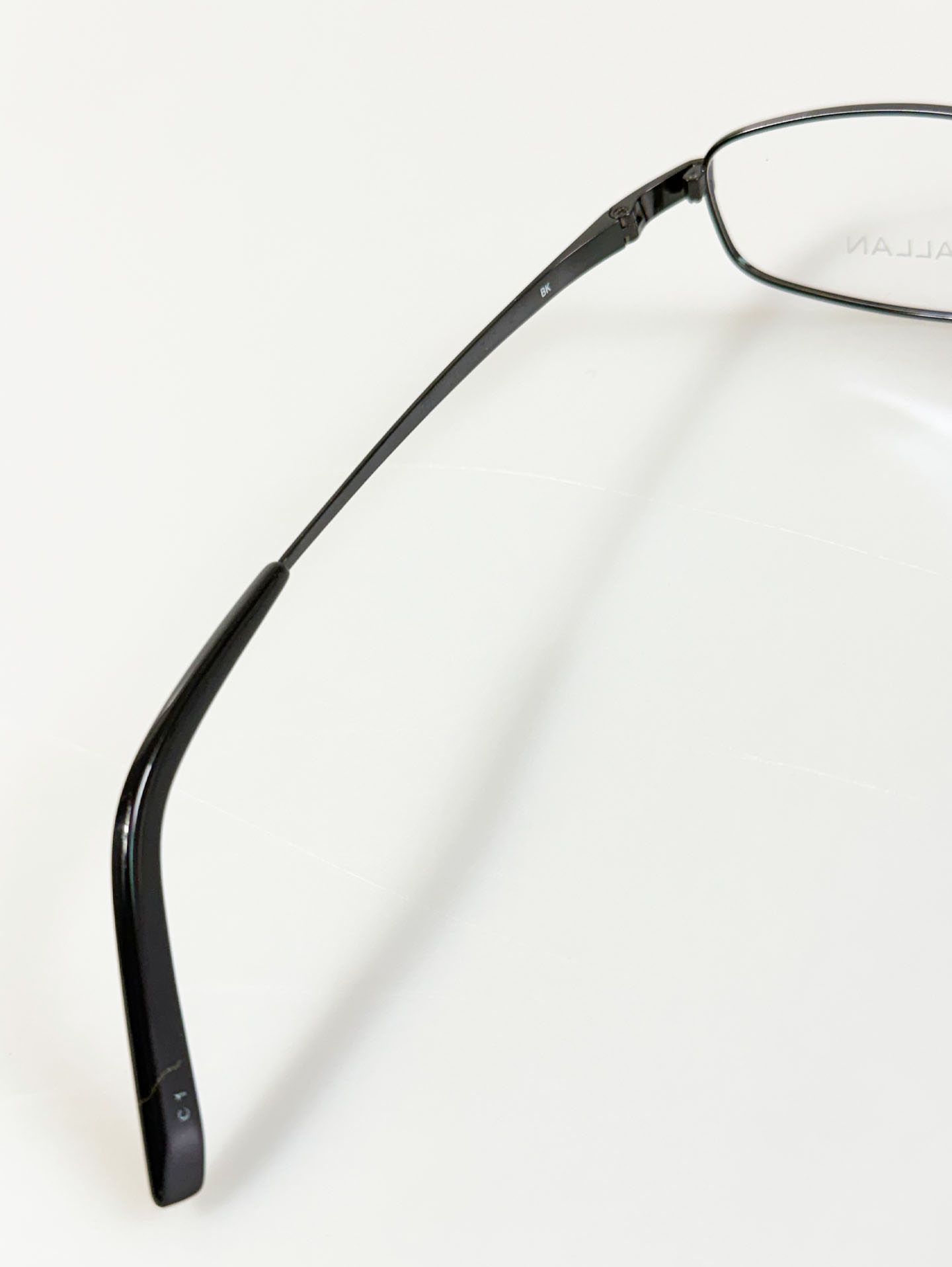 GALLAN Black Titanium Slim Square Frame Glasses