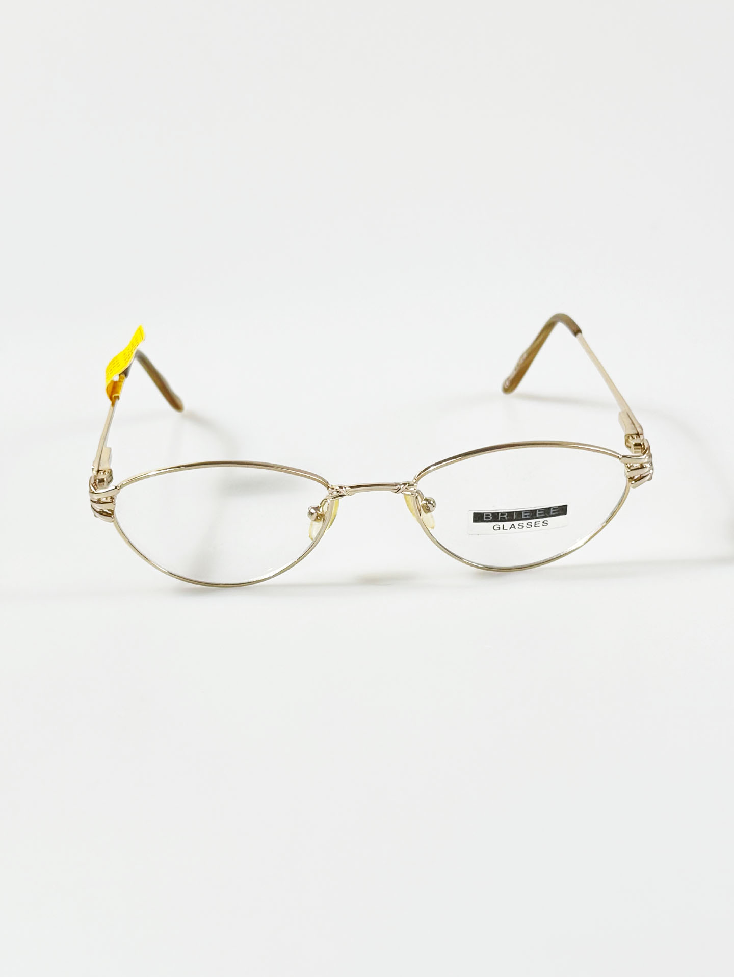 90's BRIEEE Gold Slim Oval Metal Frame Glasses