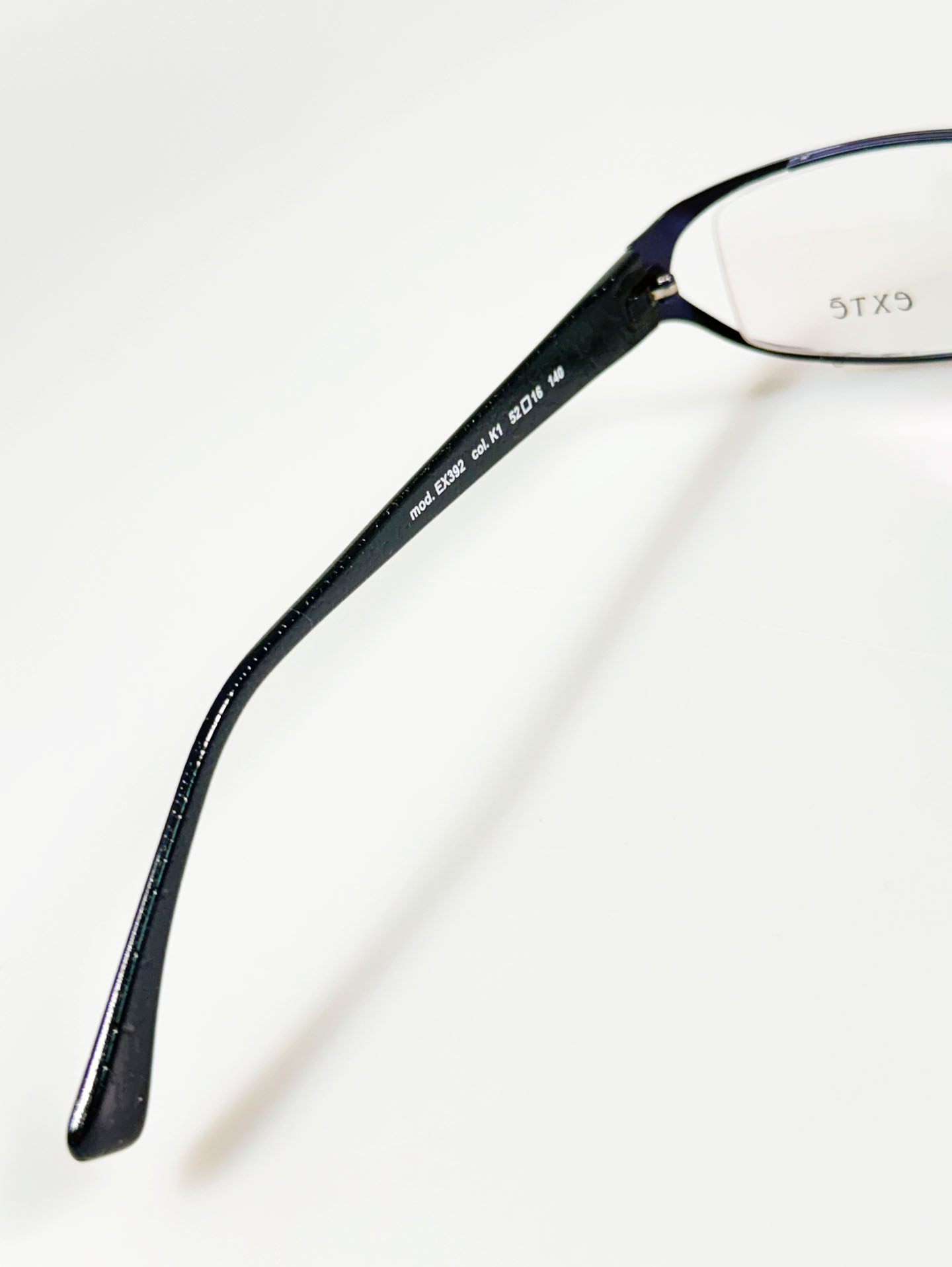 EXTE Dark Silver Slim Square Metal Frame Glasses