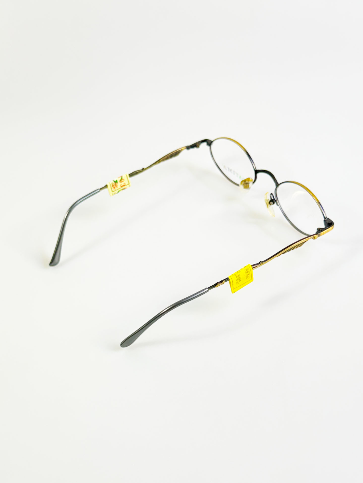 90’s PATIMA Slim Oval Gold-Black Metal Frame Glasses