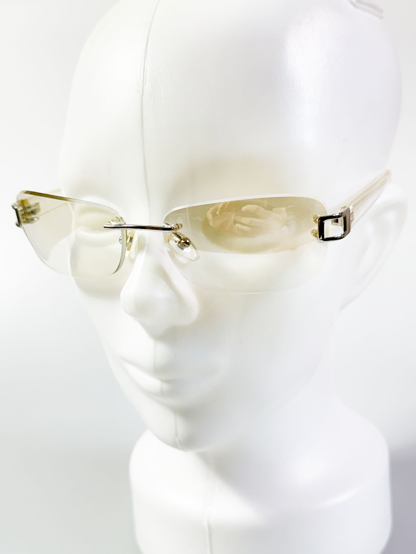 CAPRIO Rimless Square Metal Tinted Sunglasses