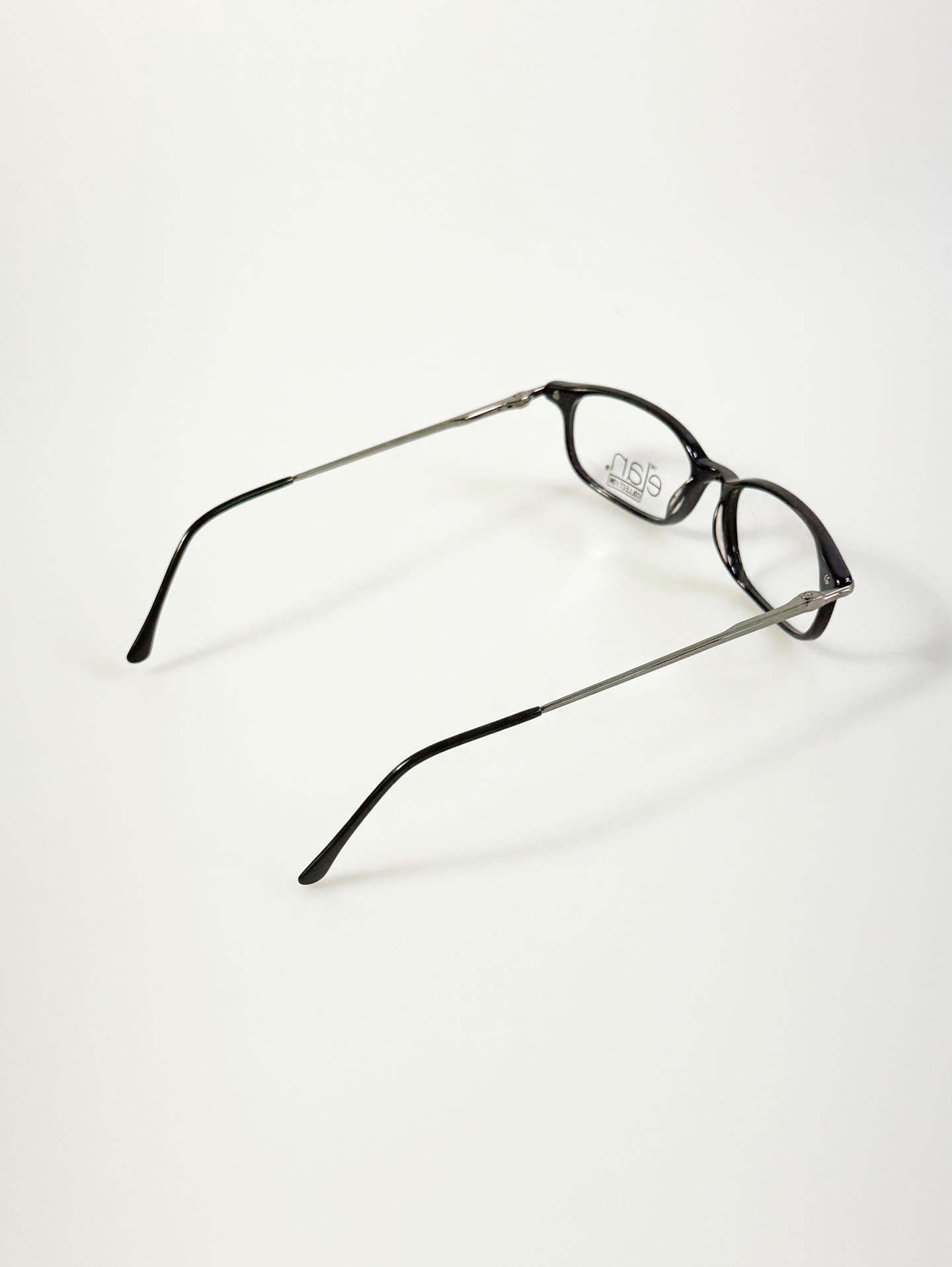 90's ELAN Black Square Horn-Rim Frame Glasses