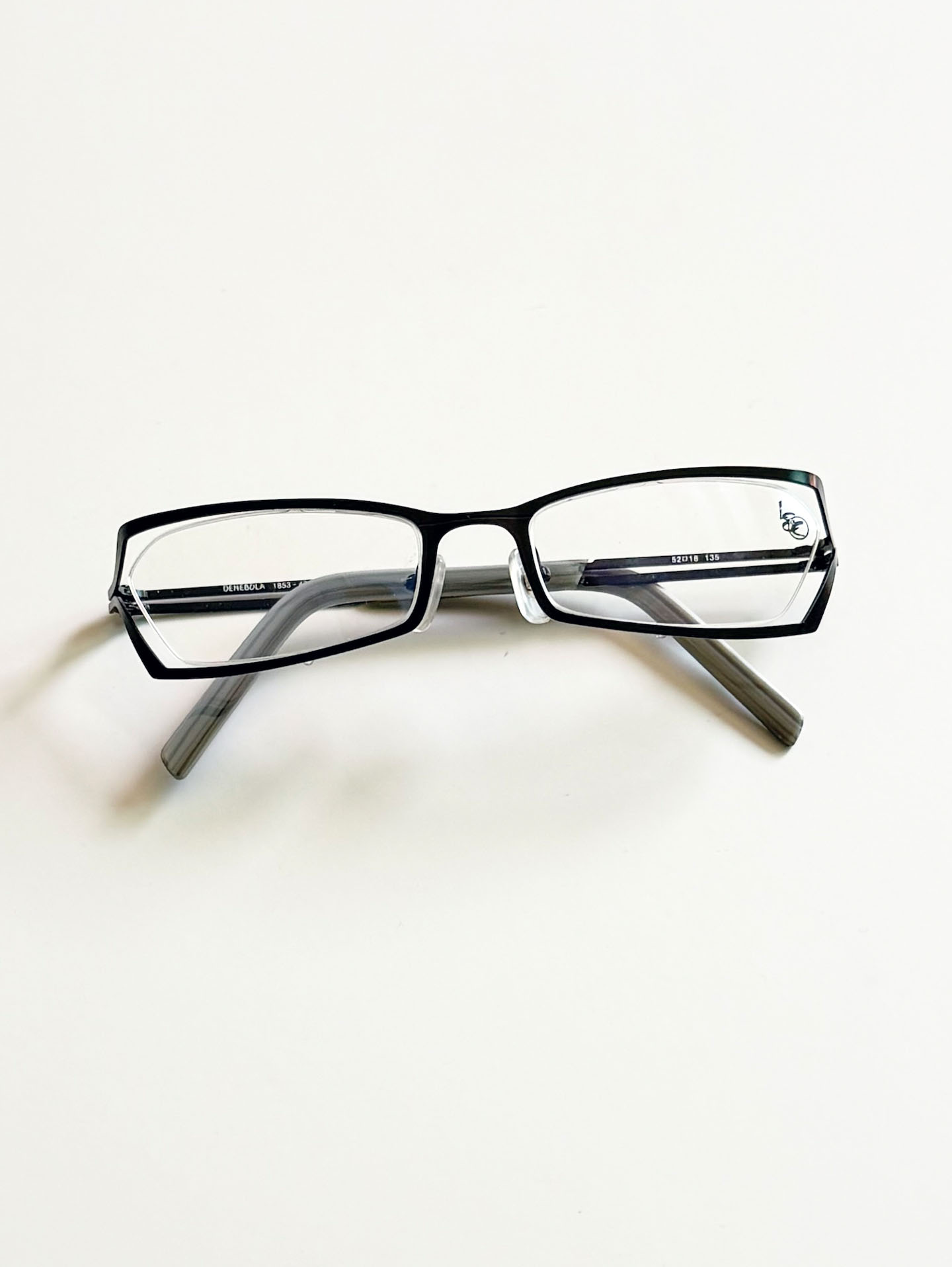 DENEBOLA Black & Silver Geometric Rectangular Glasses Collection / 2 Colors
