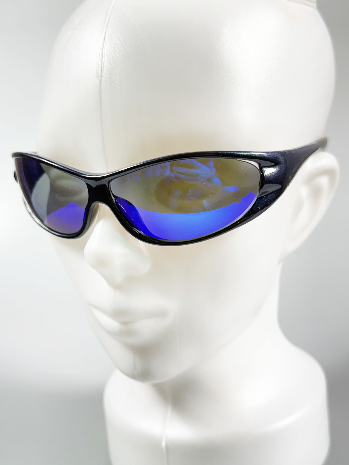 Black Wraparound Sport Frame Sunglasses