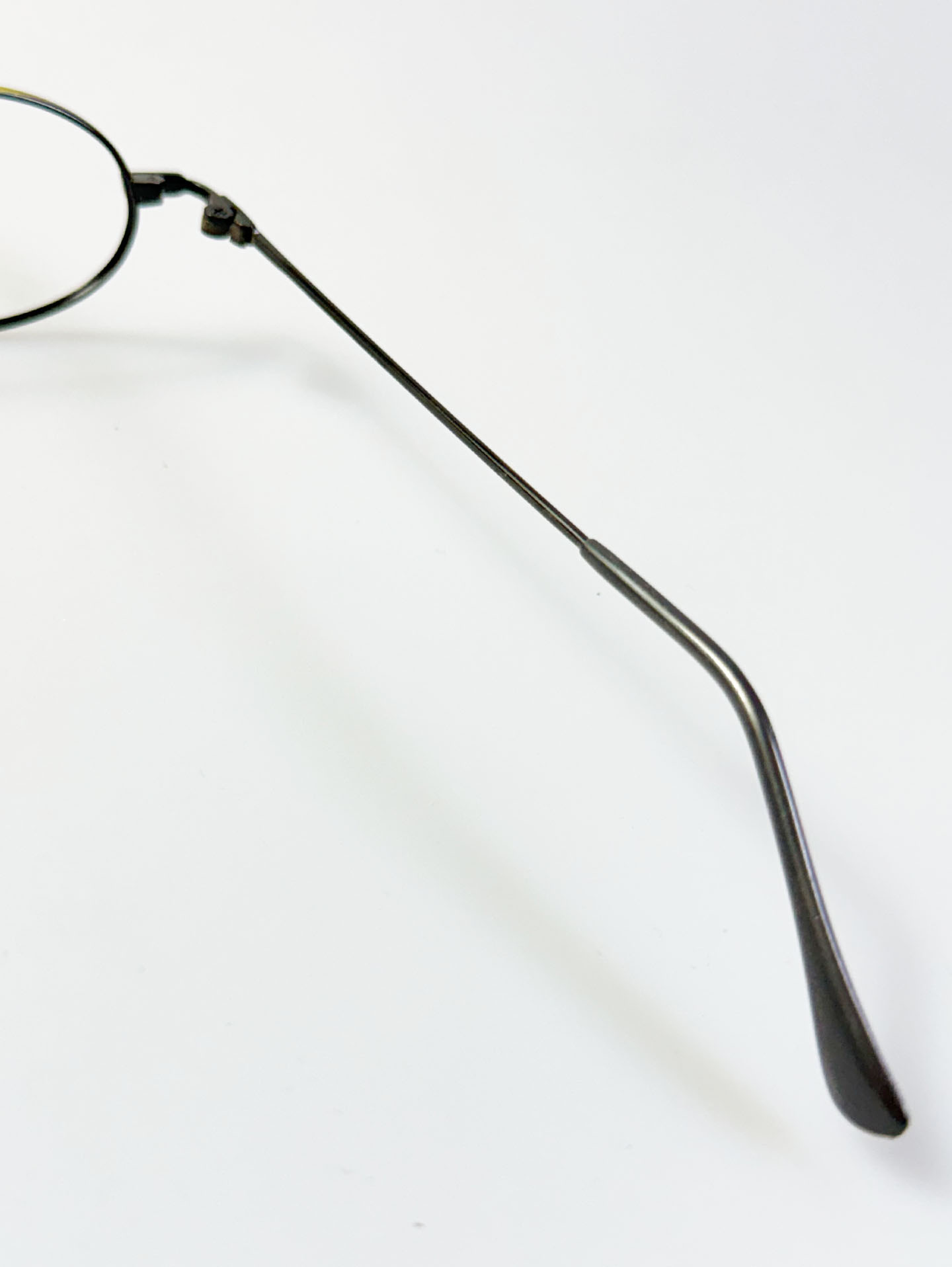 90's TORTOISE Antique Two-Tone Metal Slim Oval Frame Glasses