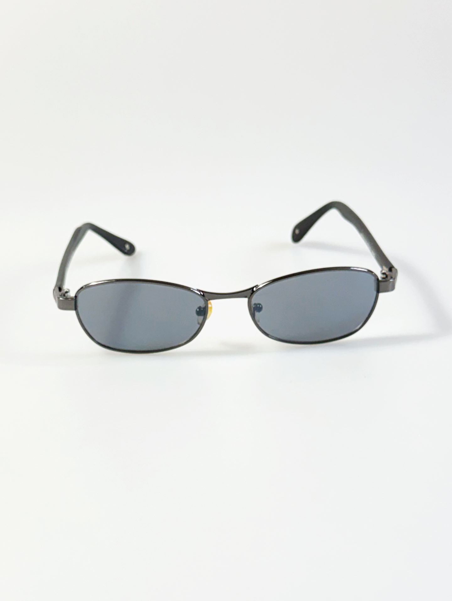 90's Valentino Rudy Slim Oval Gunmetal Sunglasses