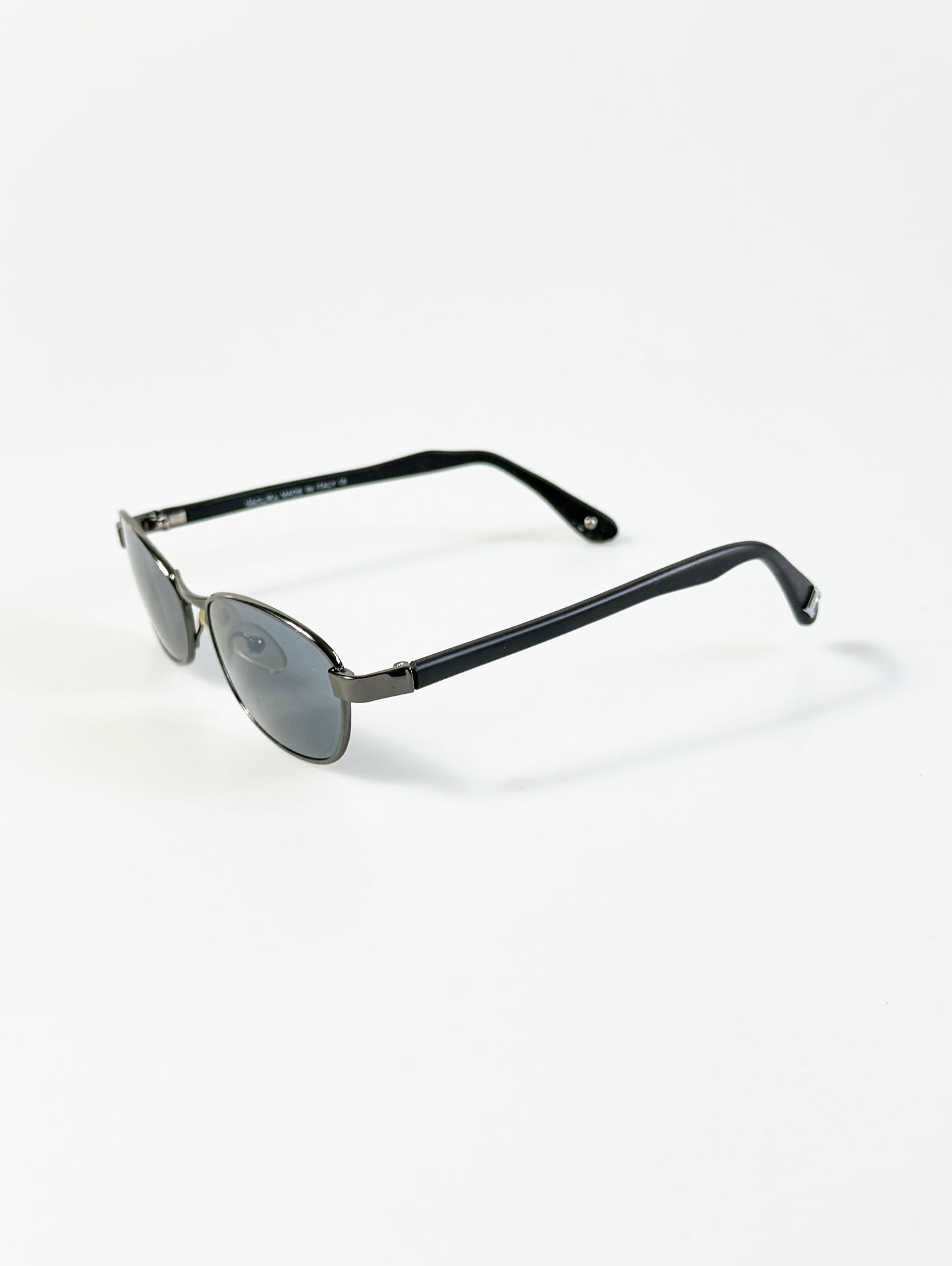 90's Valentino Rudy Slim Oval Gunmetal Sunglasses