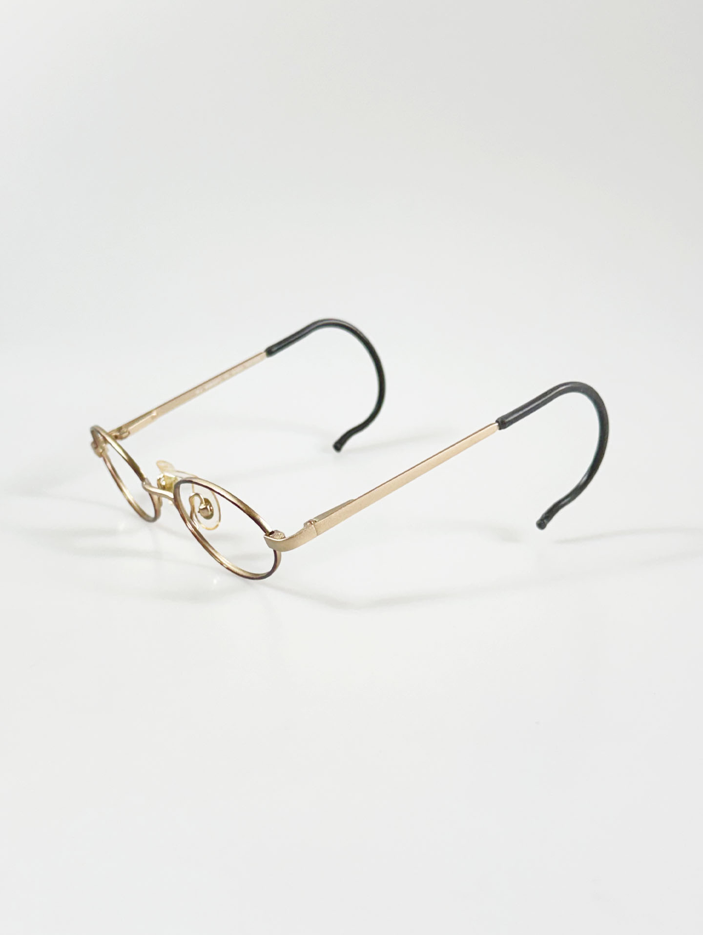 90's SJ SIDNEY Gold Metal & Tortoiseshell Oval Frame Glasses