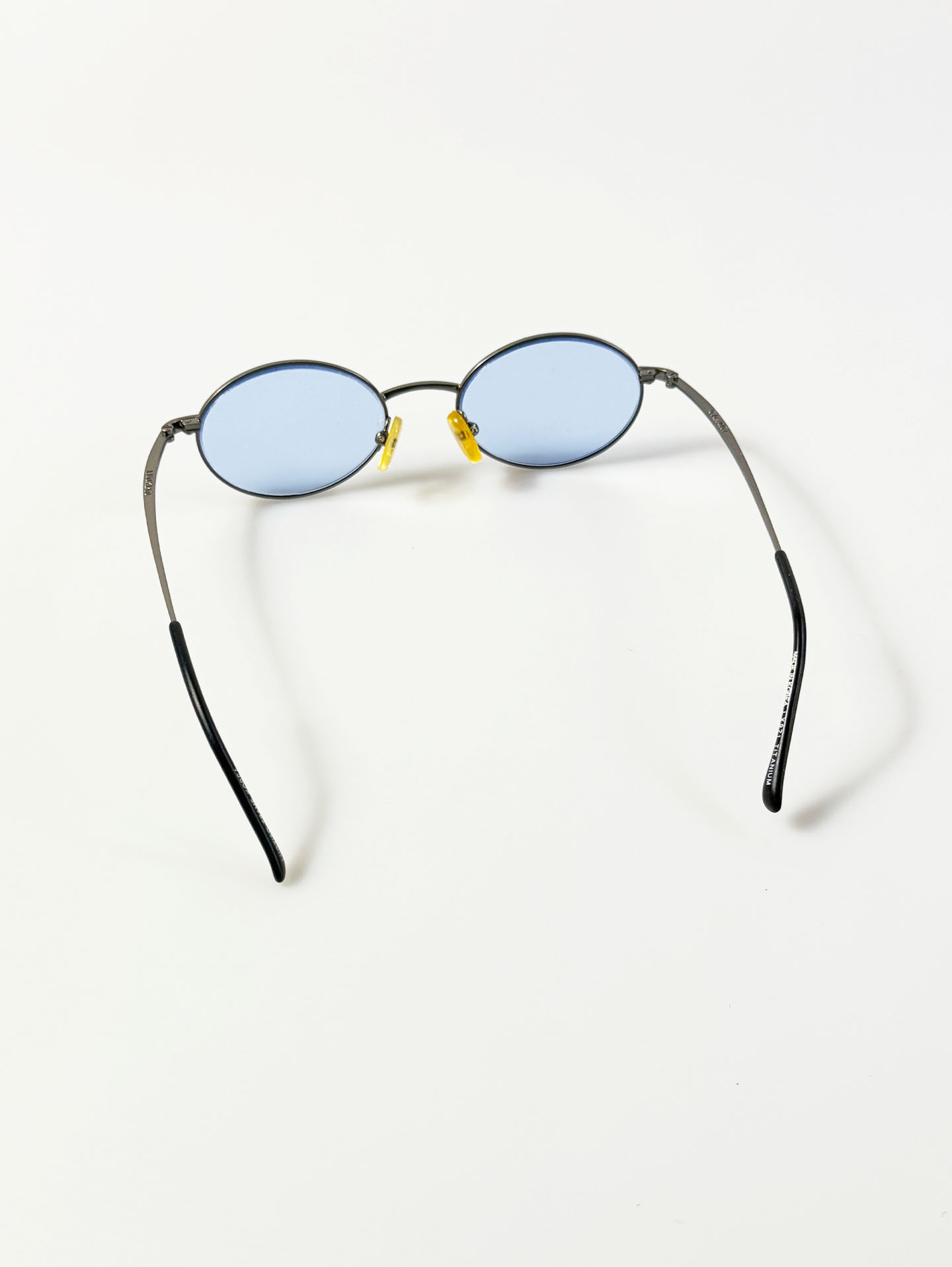 90's Dark Silver Titanium Slim Oval Tint Sunglasses