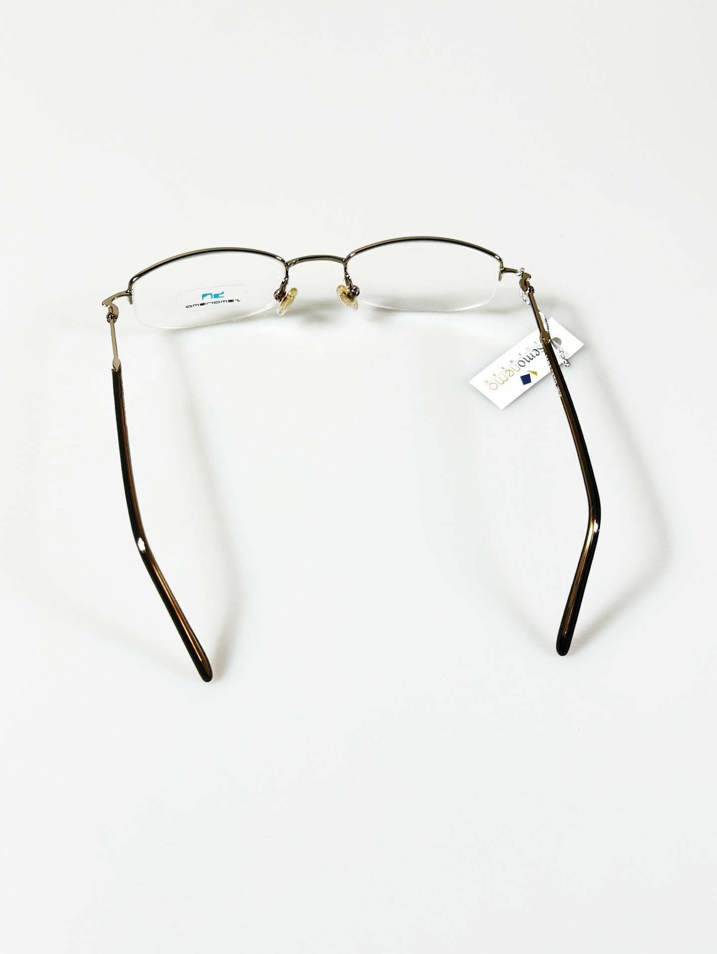 Semoremo Dark Silver Semi-Rimless Square Metal Frame Glasses