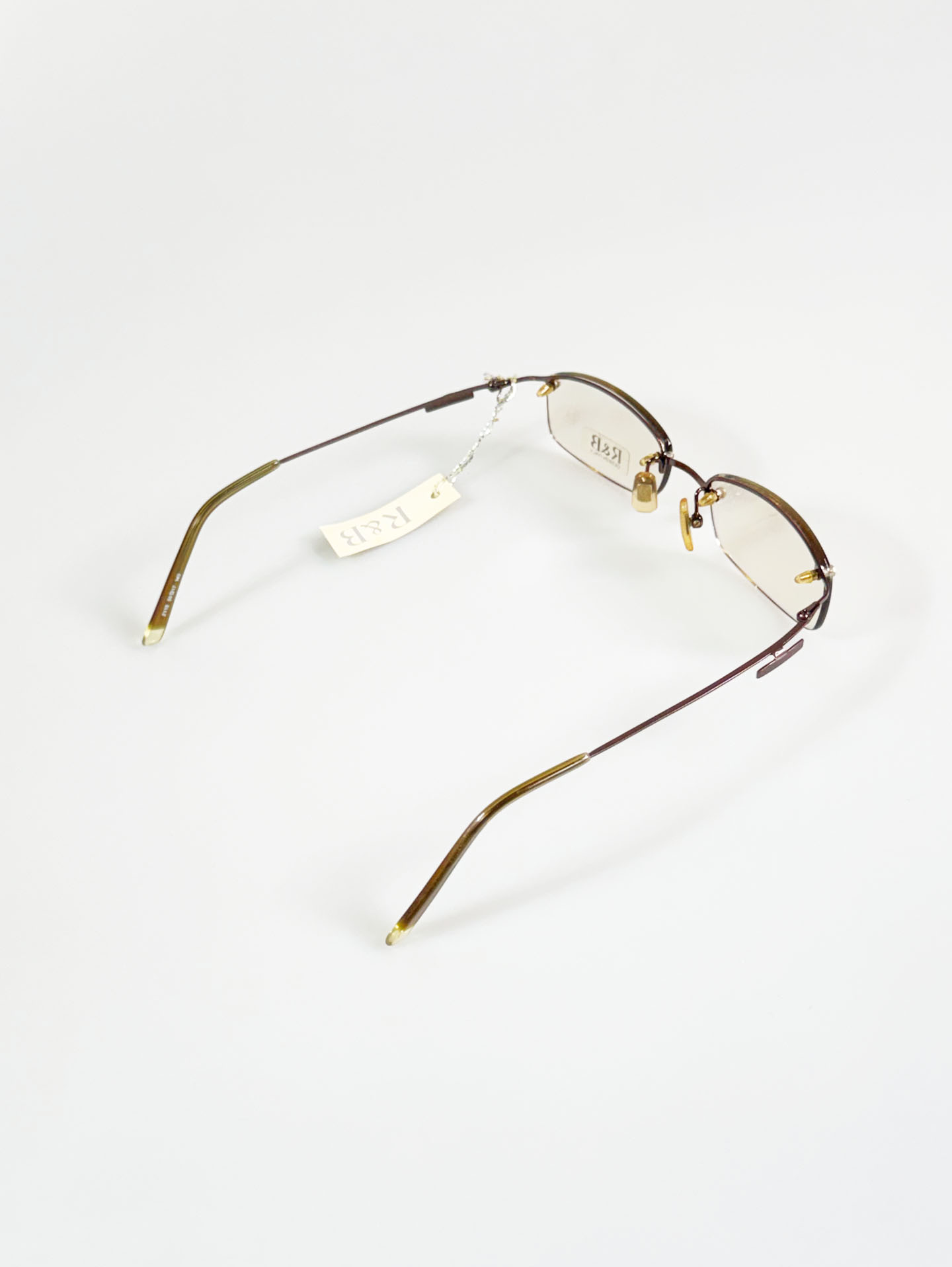R&B Eyewear Rimless Square Metal Frame Glasses