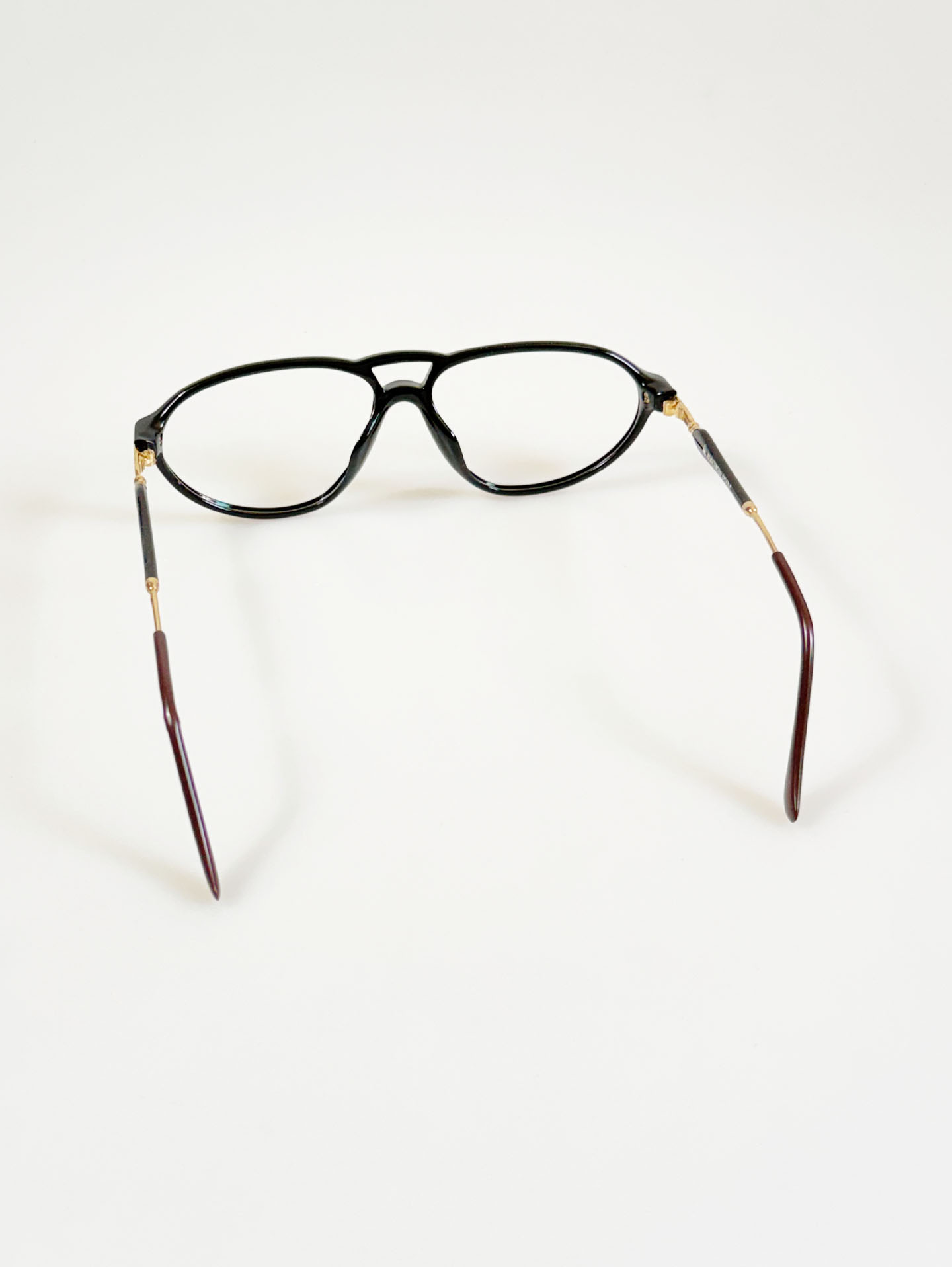 90's ALBATROSS Black Boeing Combination Horn-Rim Frame Glasses