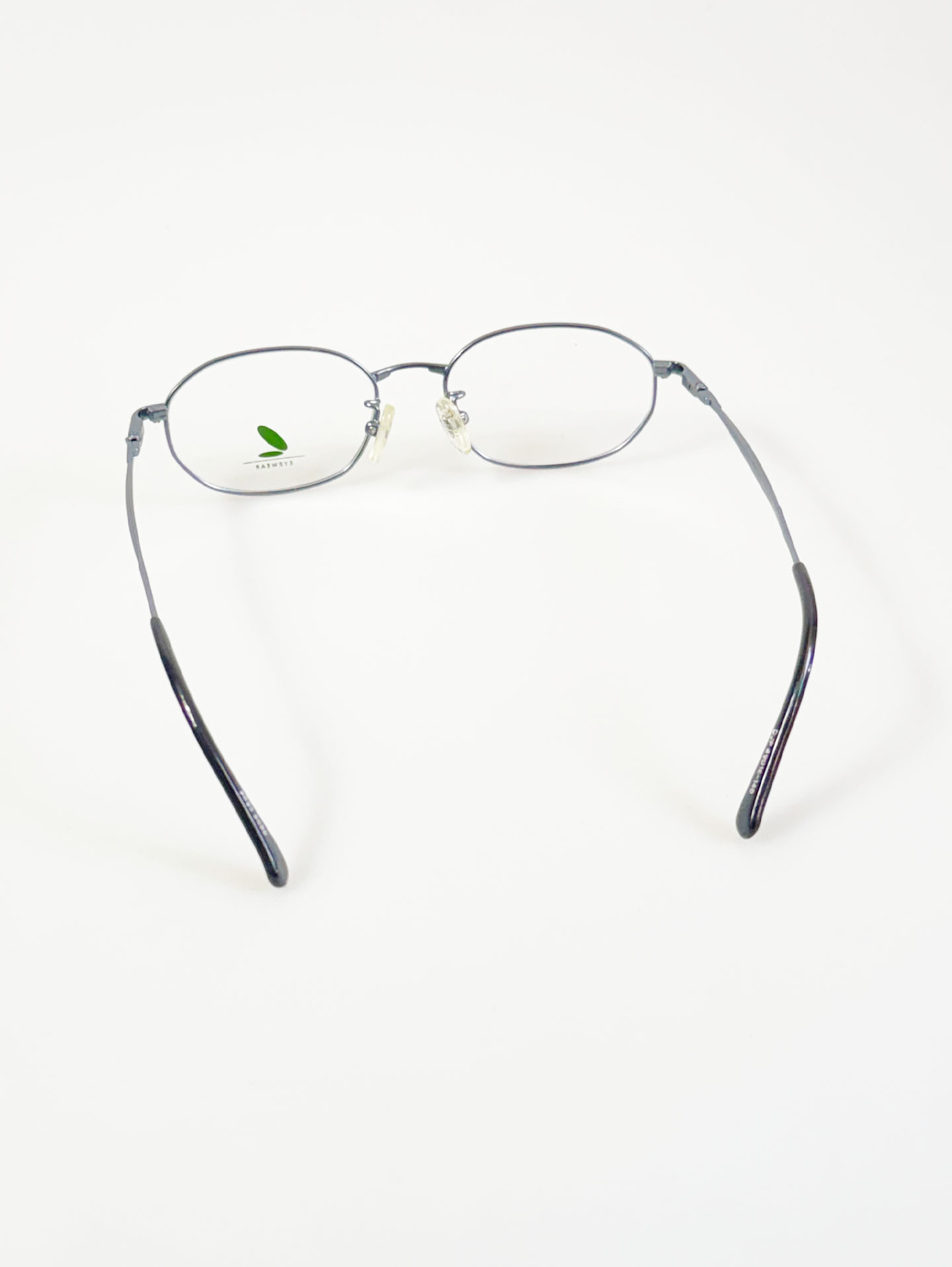 90's DJP Blue Grey Slim Oval Metal Frame Glasses