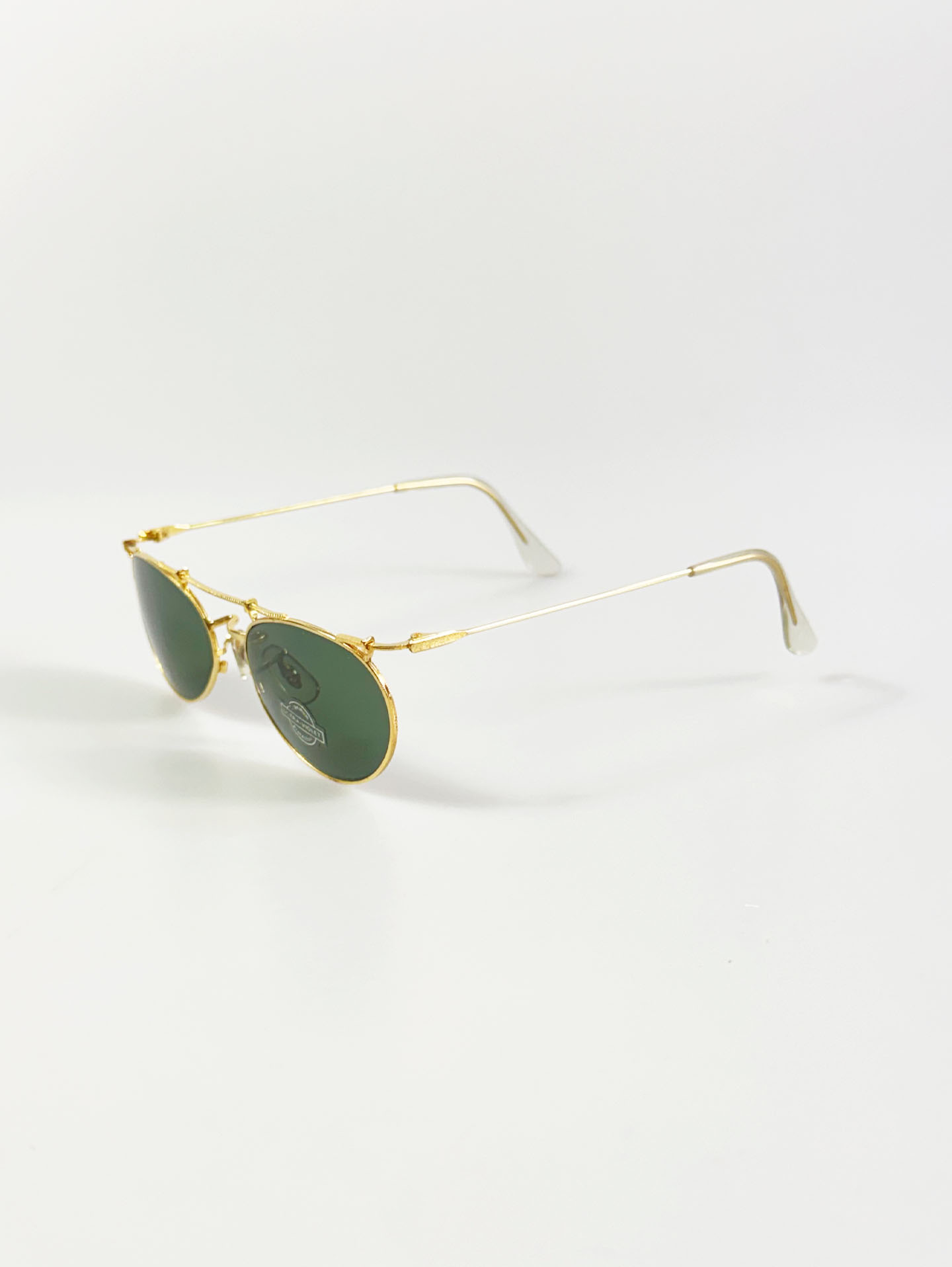 90’s Double Bridge Gold Metal Oval Sunglasses