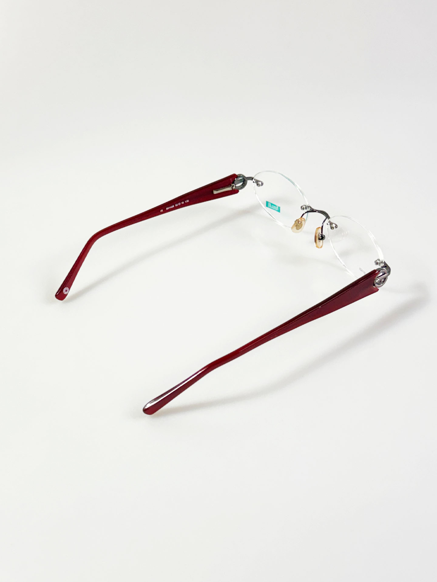 90's FUTIS Rimless Oval Metal Frame Glasses