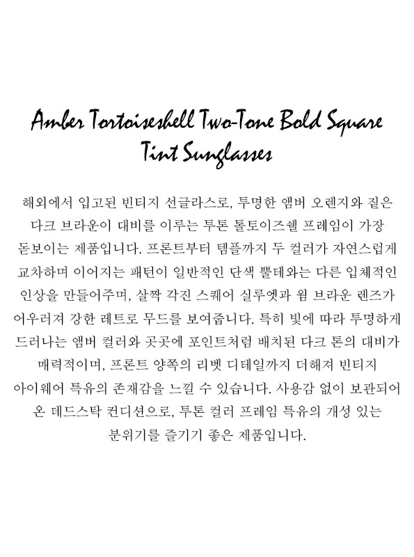 Amber Tortoiseshell Two-Tone Bold Square Tint Sunglasses