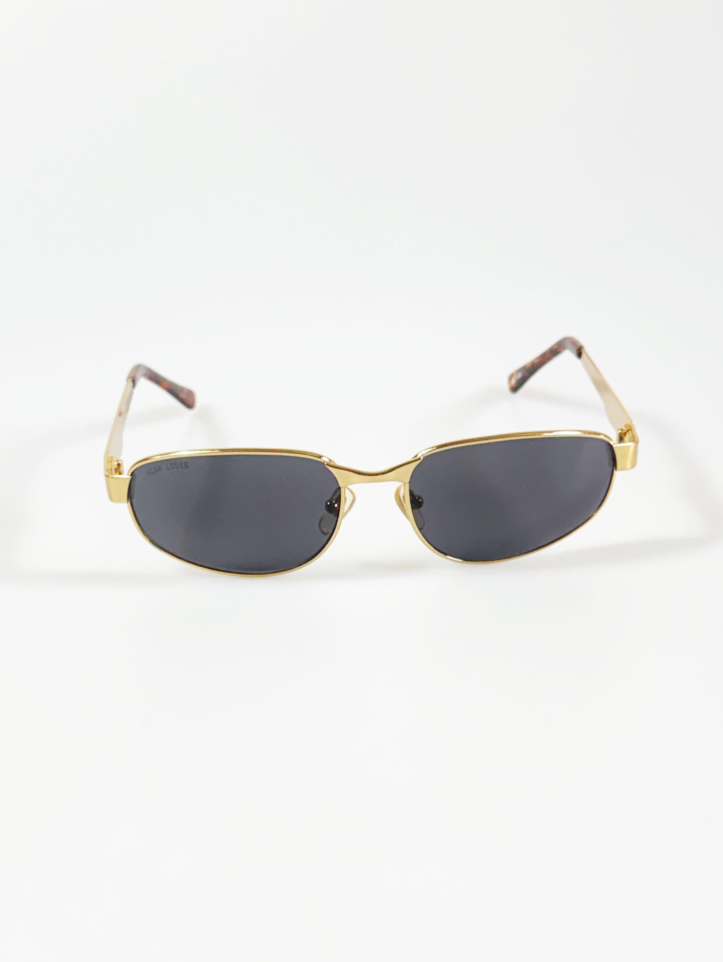 Gold Slim Square Metal Frame Sunglasses