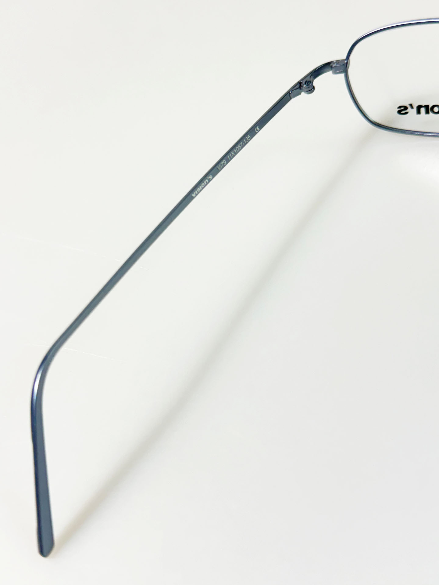 90's VISION'S Blue Slim Square Metal Frame Glasses