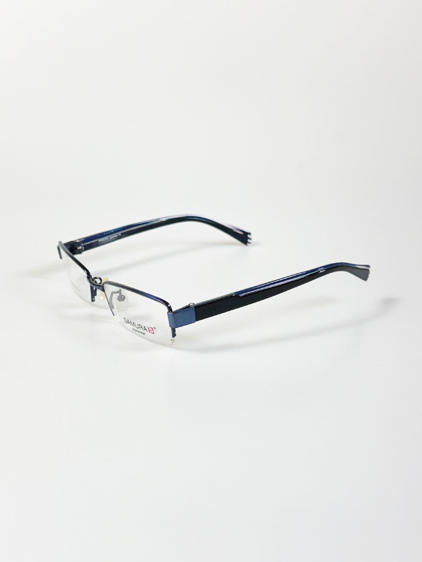 SAMURAI Eyewear Semi-Rimless Square Metal Frame Glasses