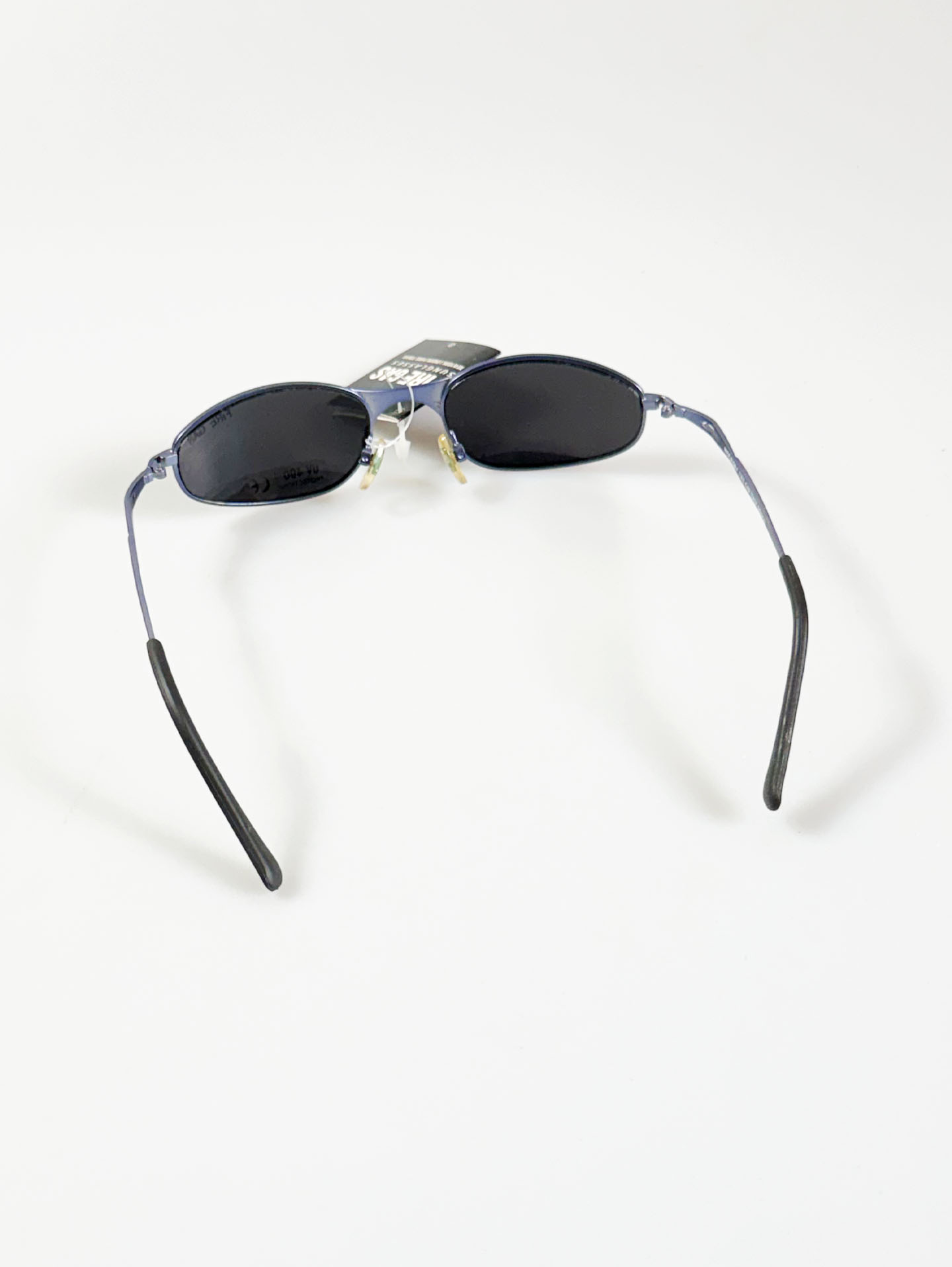 90's FIRE GAS Blue Slim Oval Metal Sunglasses