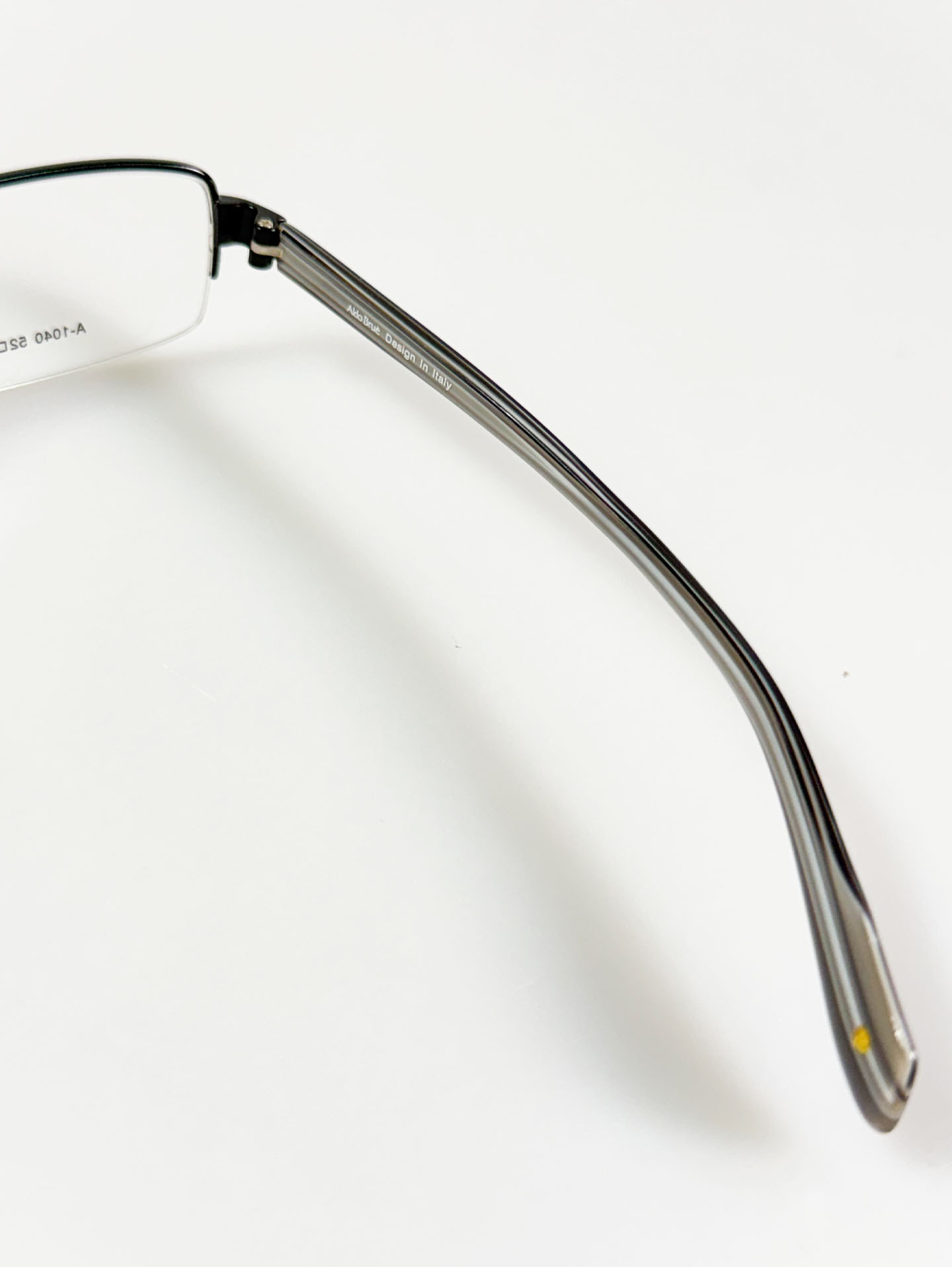 Aldo Brue Black Half-Rim Square Metal Glasses