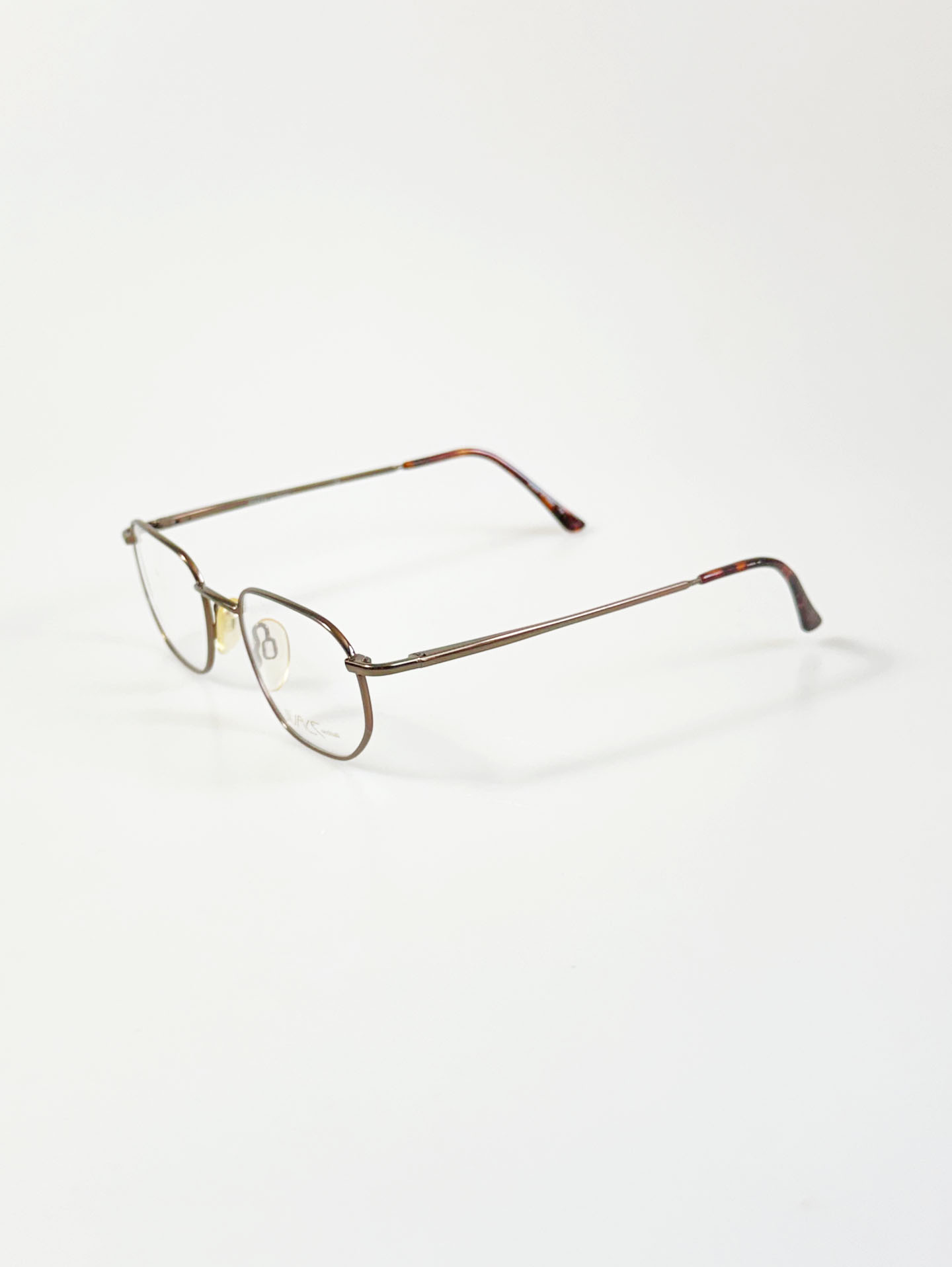 VIVACE Brown Soft Slim Square Metal Frame Glasses
