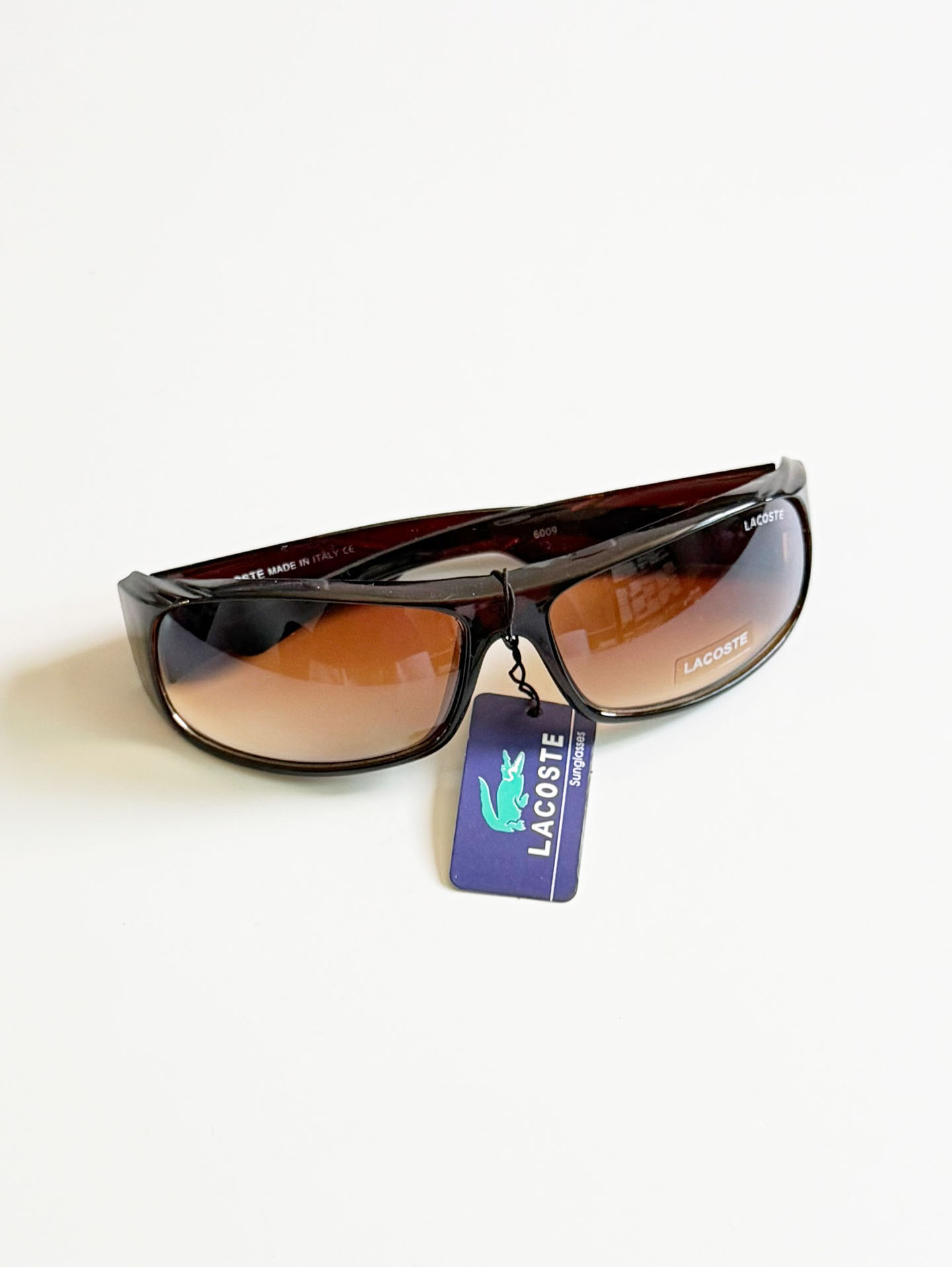 90's Lacoste Square Wraparound Tinted Sunglasses