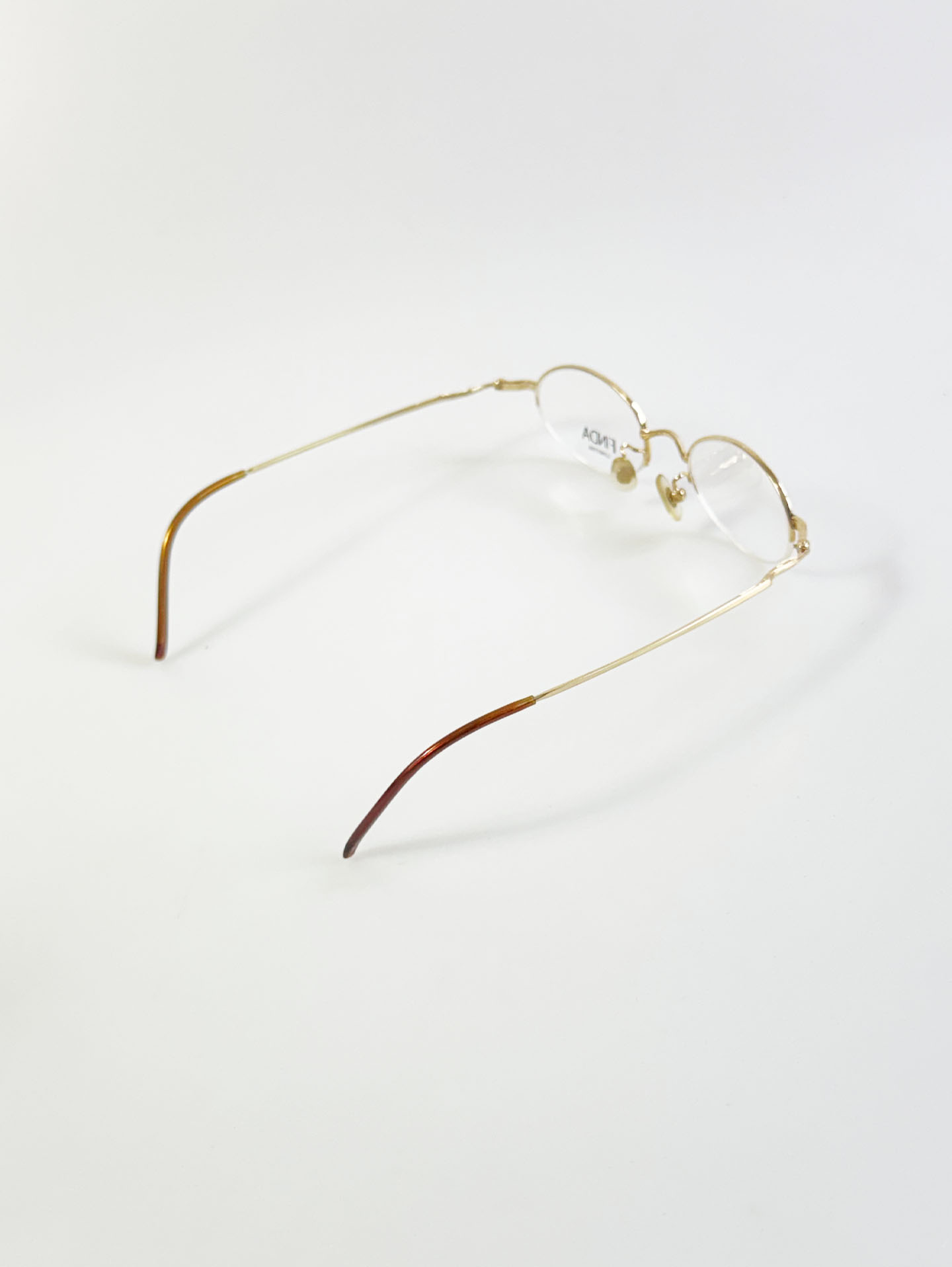 FINDA Gold Half-Rim Oval Metal Glasses
