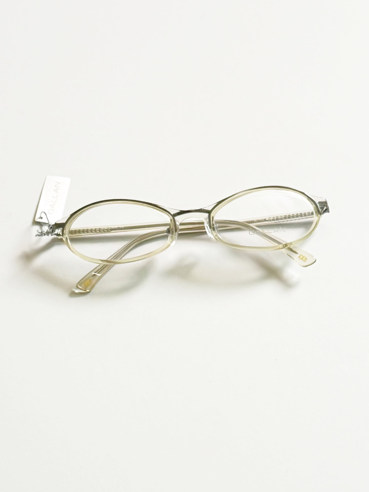 GALLAN Clear Champagne Slim Oval Combination Frame Glasses