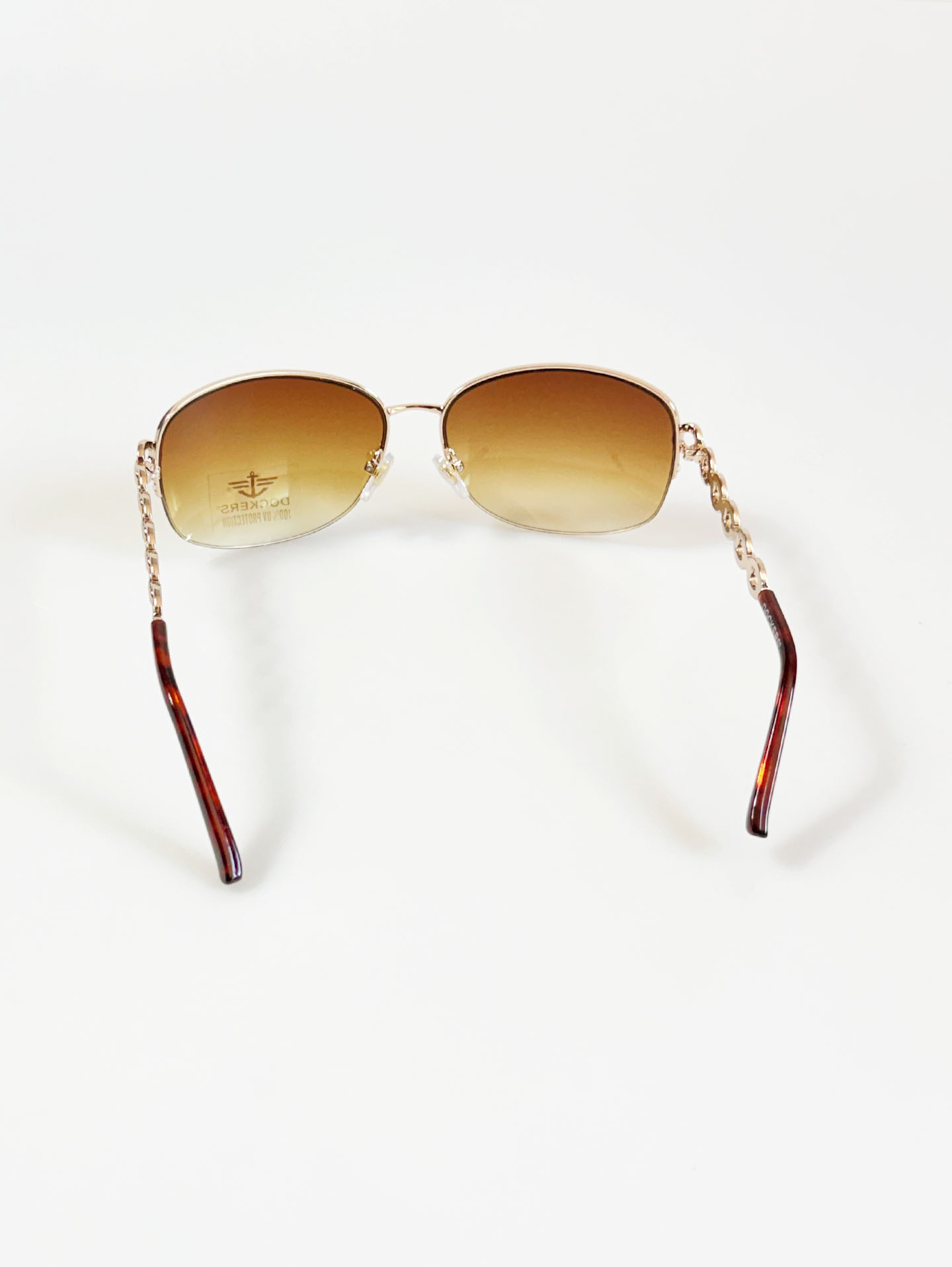 DOCKERS Gold Metal Oval Chain-Temple Tint Sunglasses