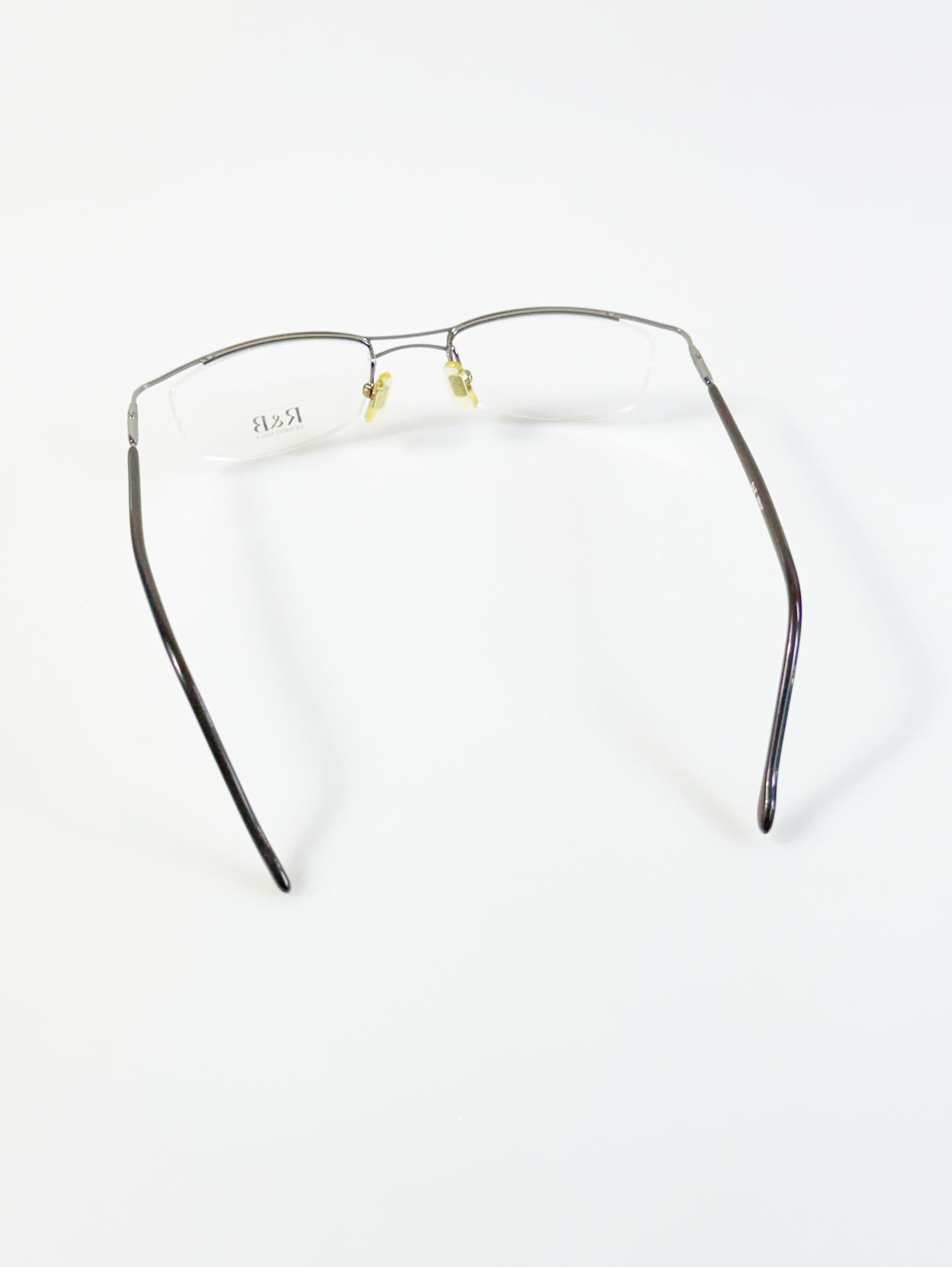 R&B Eyewear Gunmetal Half-Rim Square Glasses