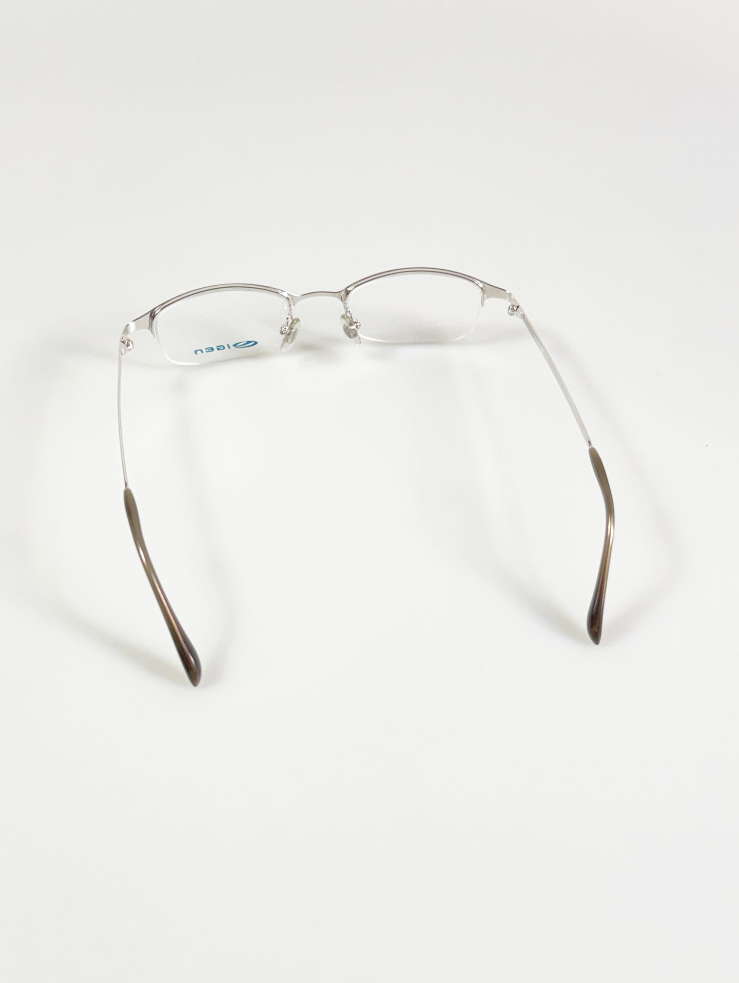 IGEN Silver Square Half-Rim Metal Frame Glasses