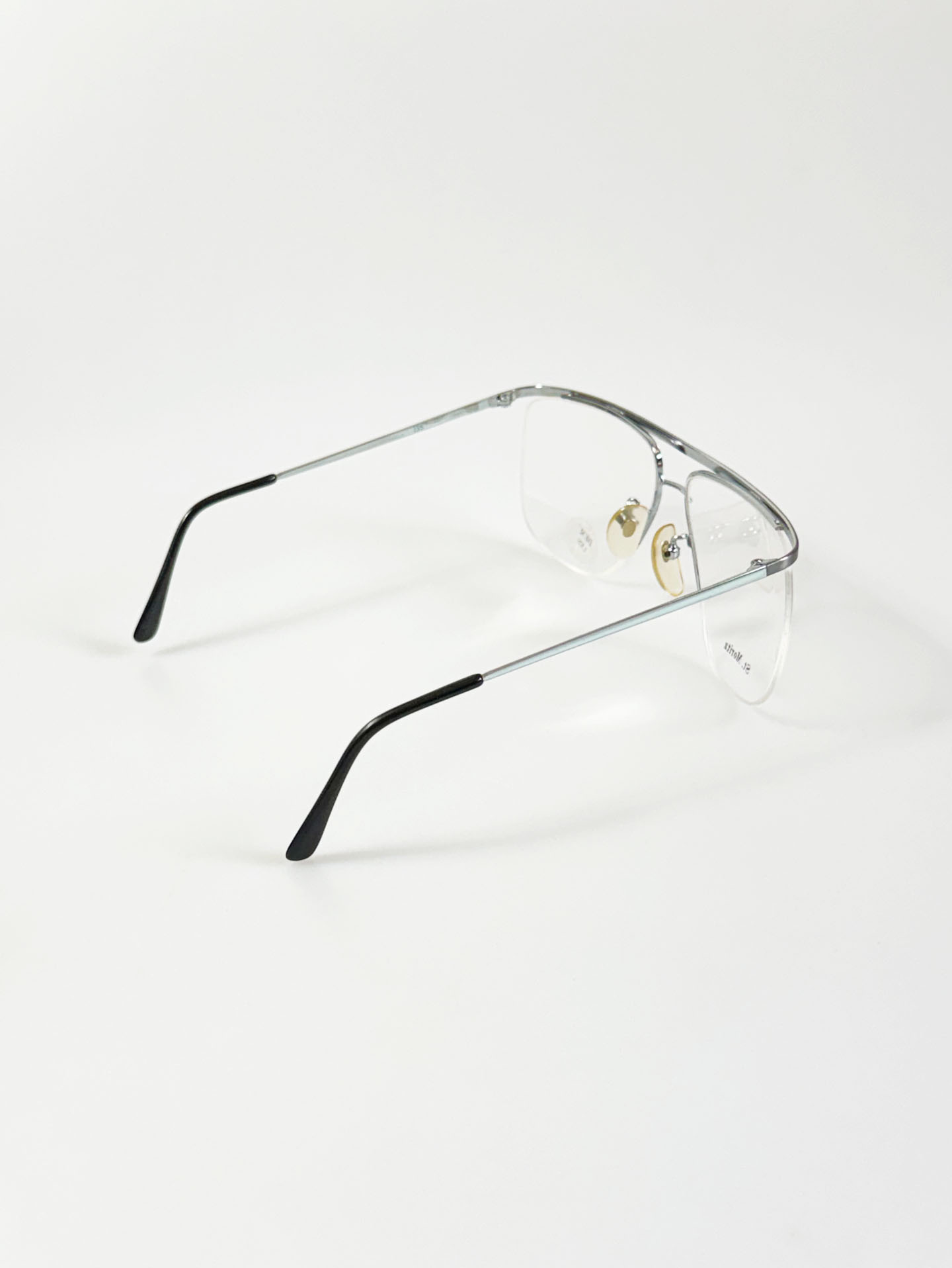 90's St. Moritz Silver Semi-Rimless Boeing Metal Glasses