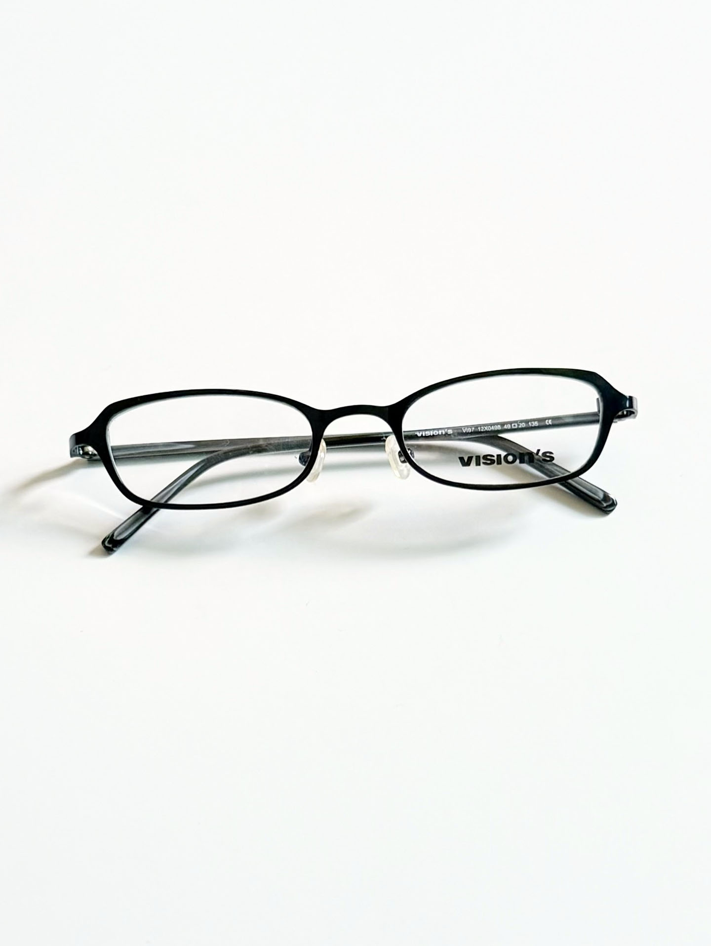 90's VISION'S Black Slim Square Metal Glasses