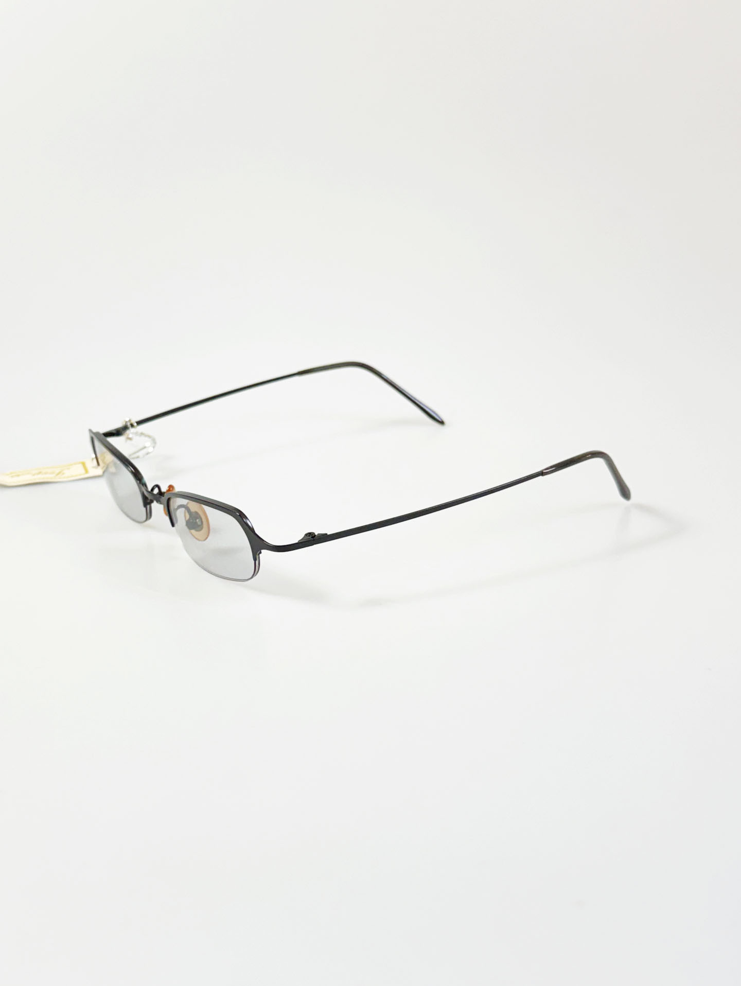JEEP Black Slim Squuare Semi-Rimless Metal Frame Glasses