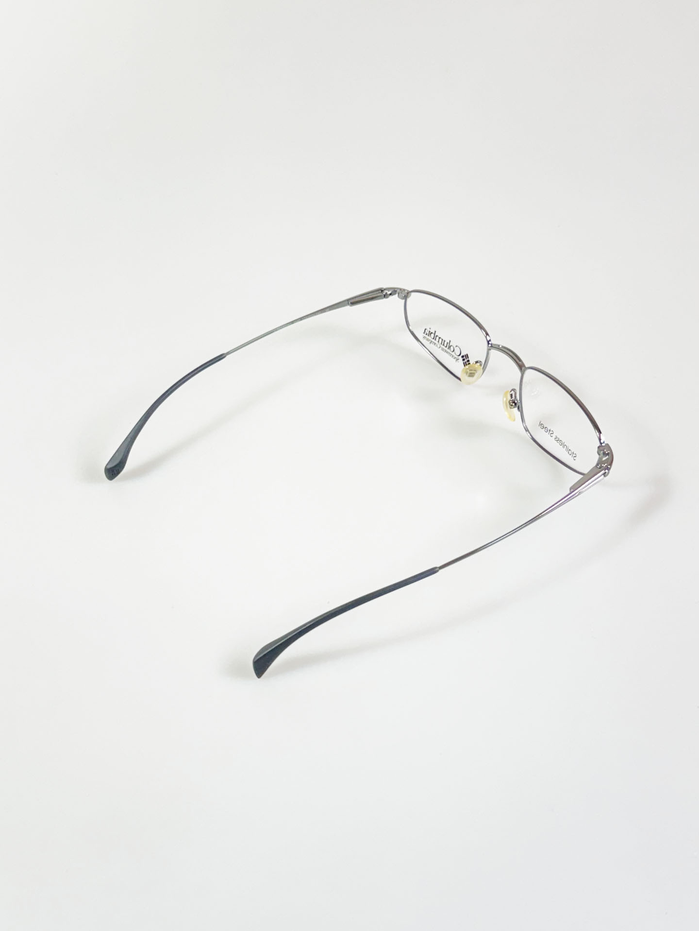 Columbia Silver Slim Square Metal Frame Glasses