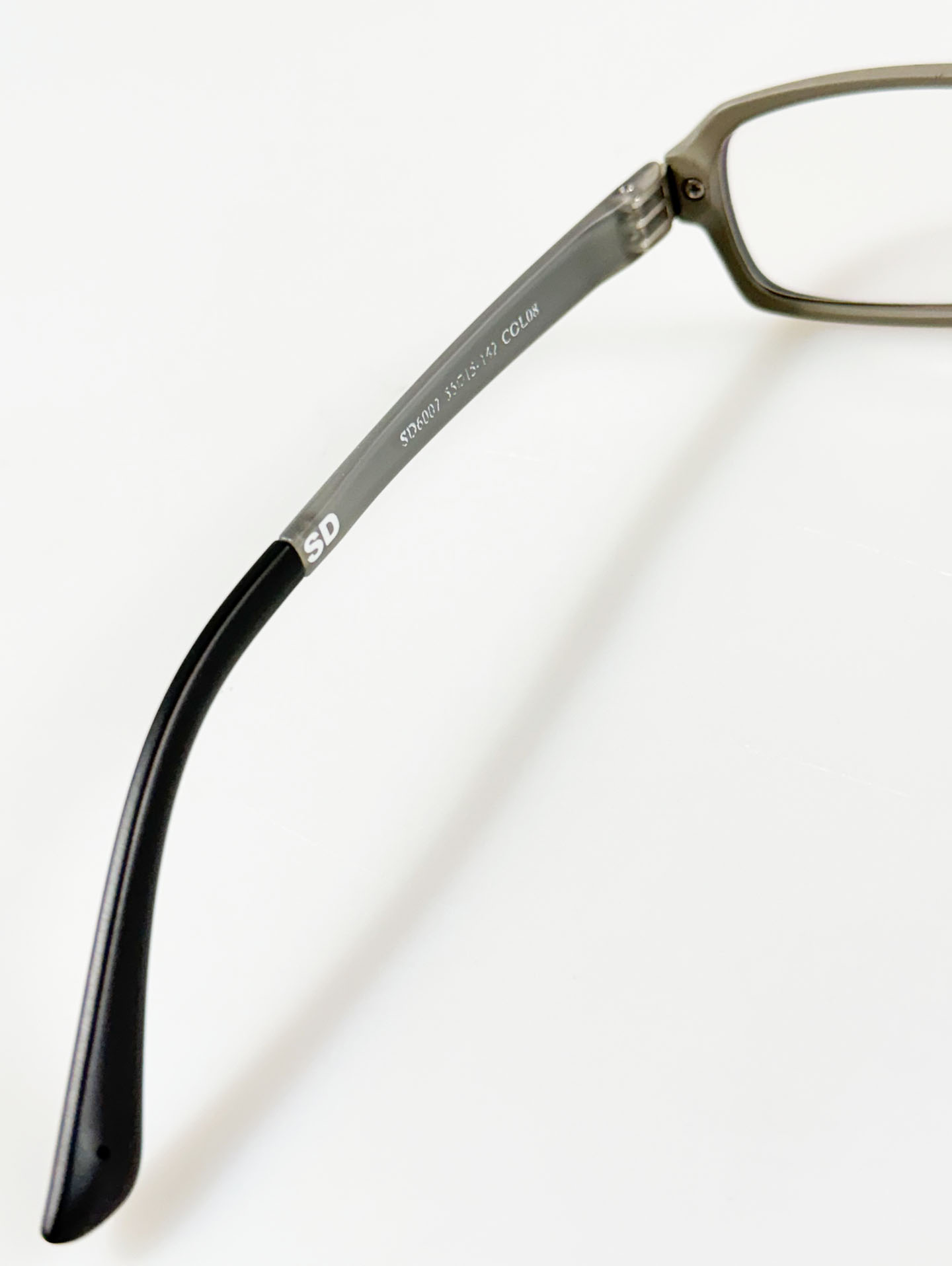 SHIDI Grey Square Combination Frame Glasses
