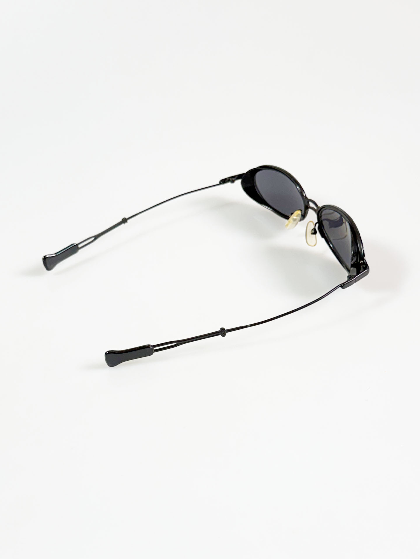 90's Black Layered Oval Metal Frame Sunglasses
