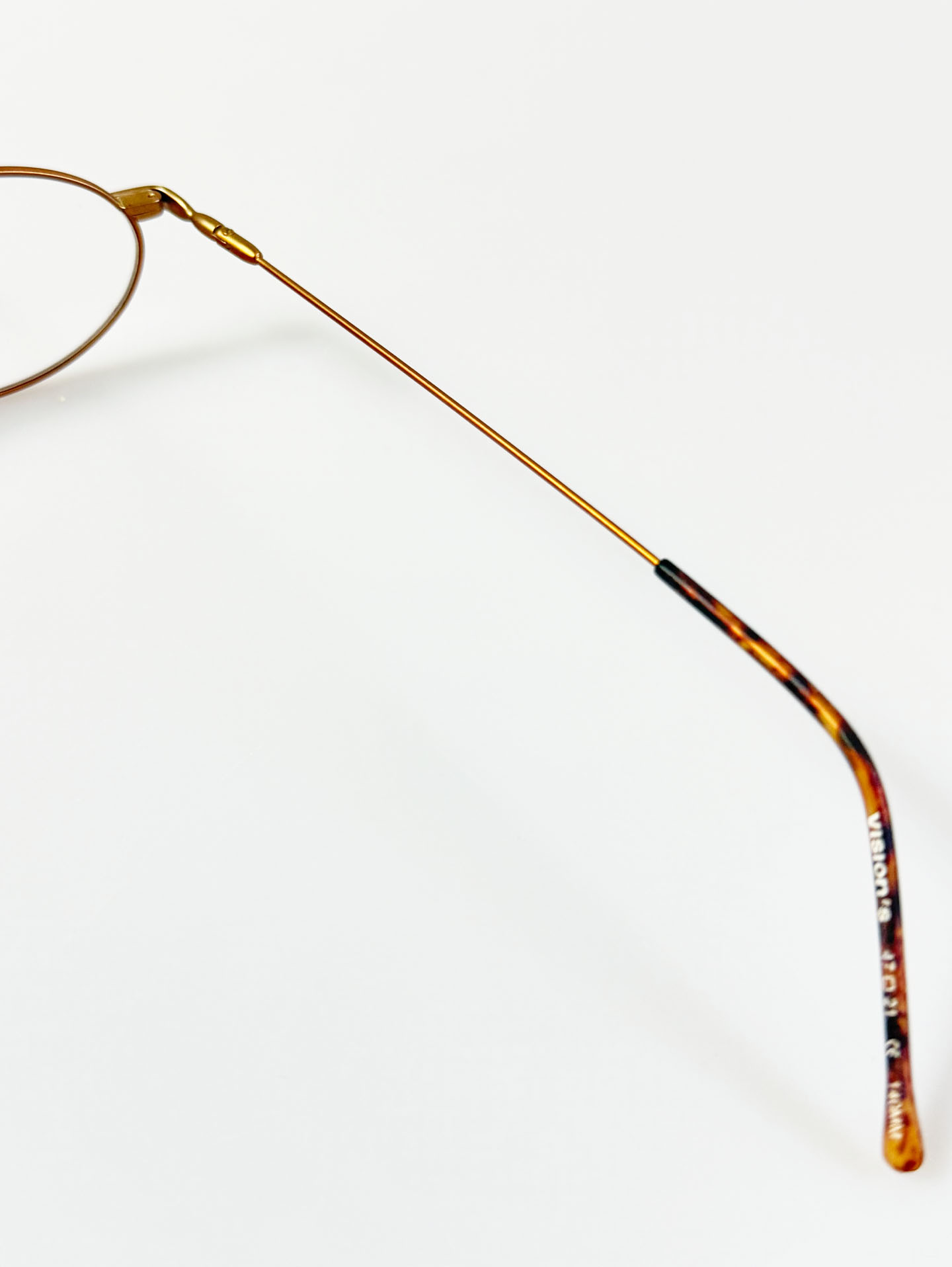 VISION'S Slim Oval Brown Metal Glasses