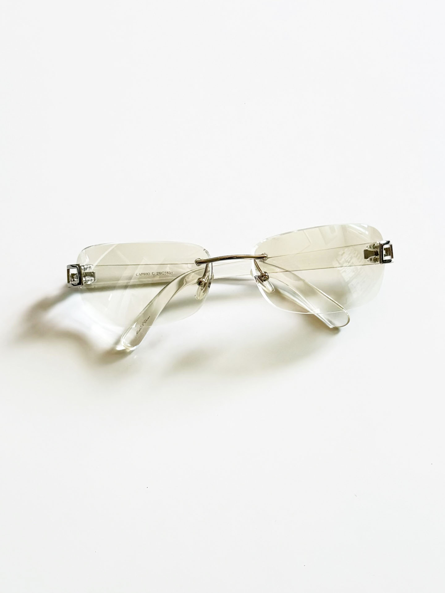 CAPRIO Rimless Square Metal Tinted Sunglasses