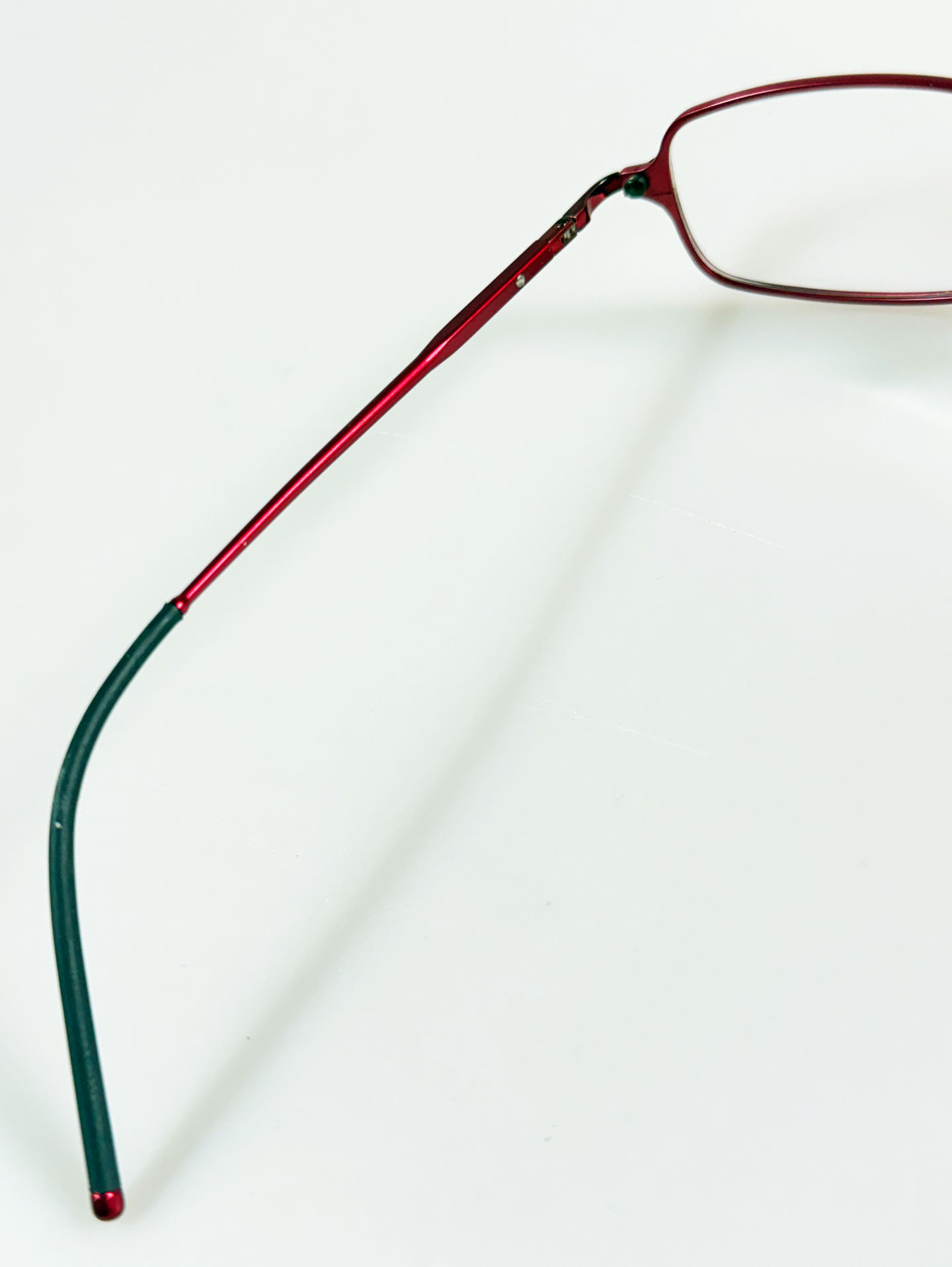Cherry Pink Slim Square Metal Glasses