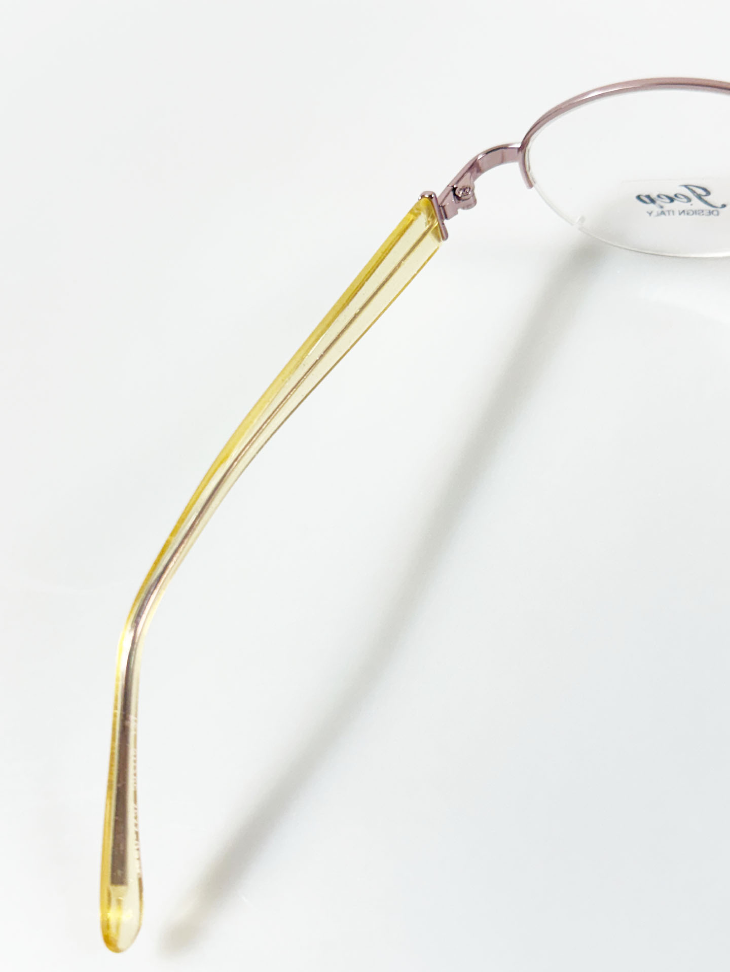 JEEP Pink Gold Half-Rim Oval Metal Frame Glasses