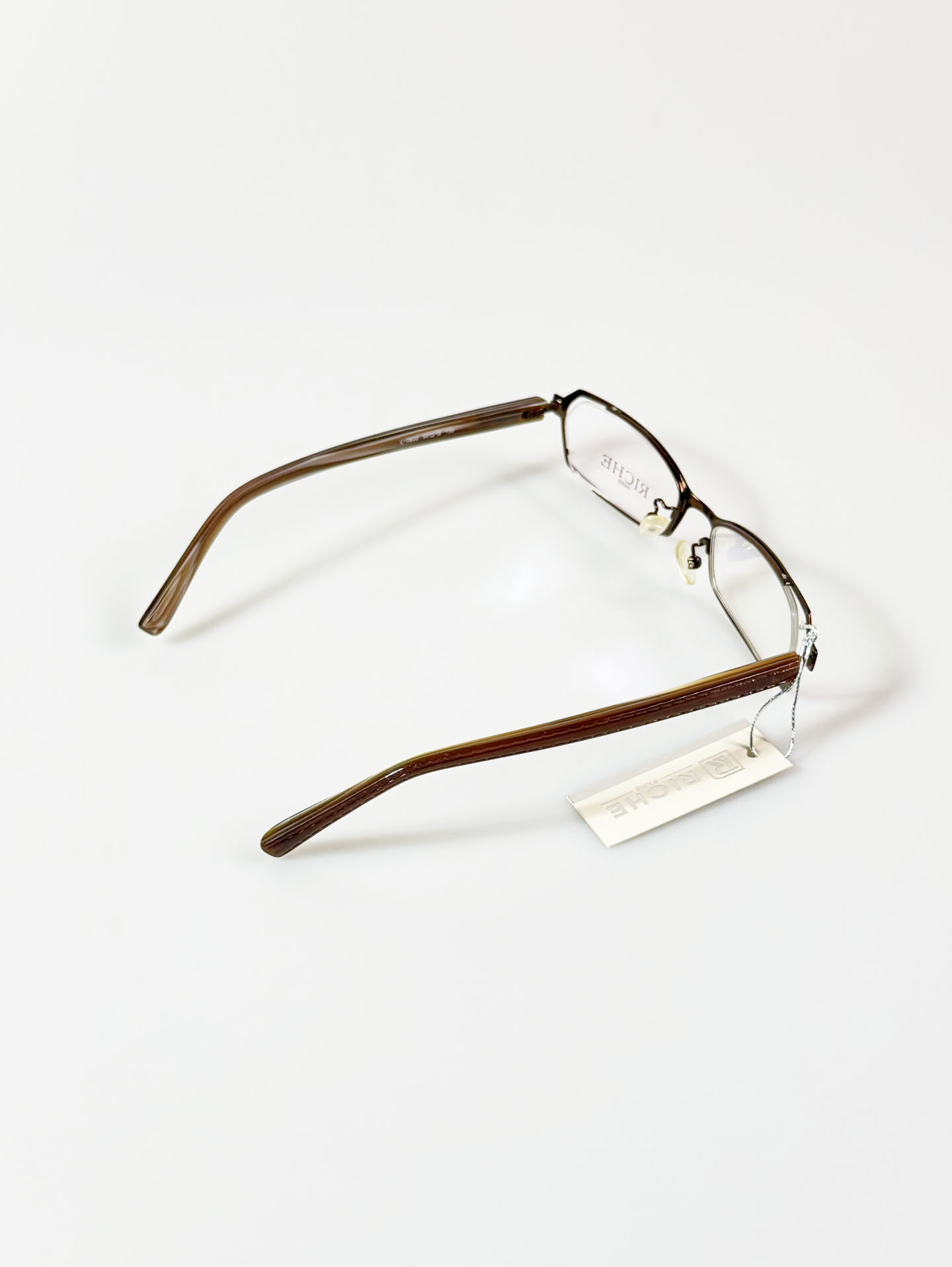 RICHE Paris Slim Square Metal Frame Glasses