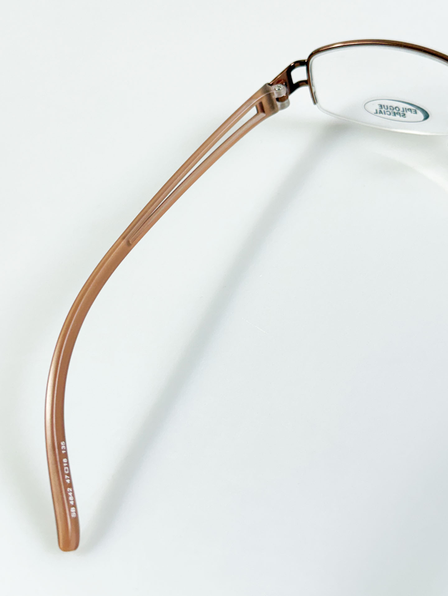 EPILOGUE Brown Half-Rim Square Metal Glasses