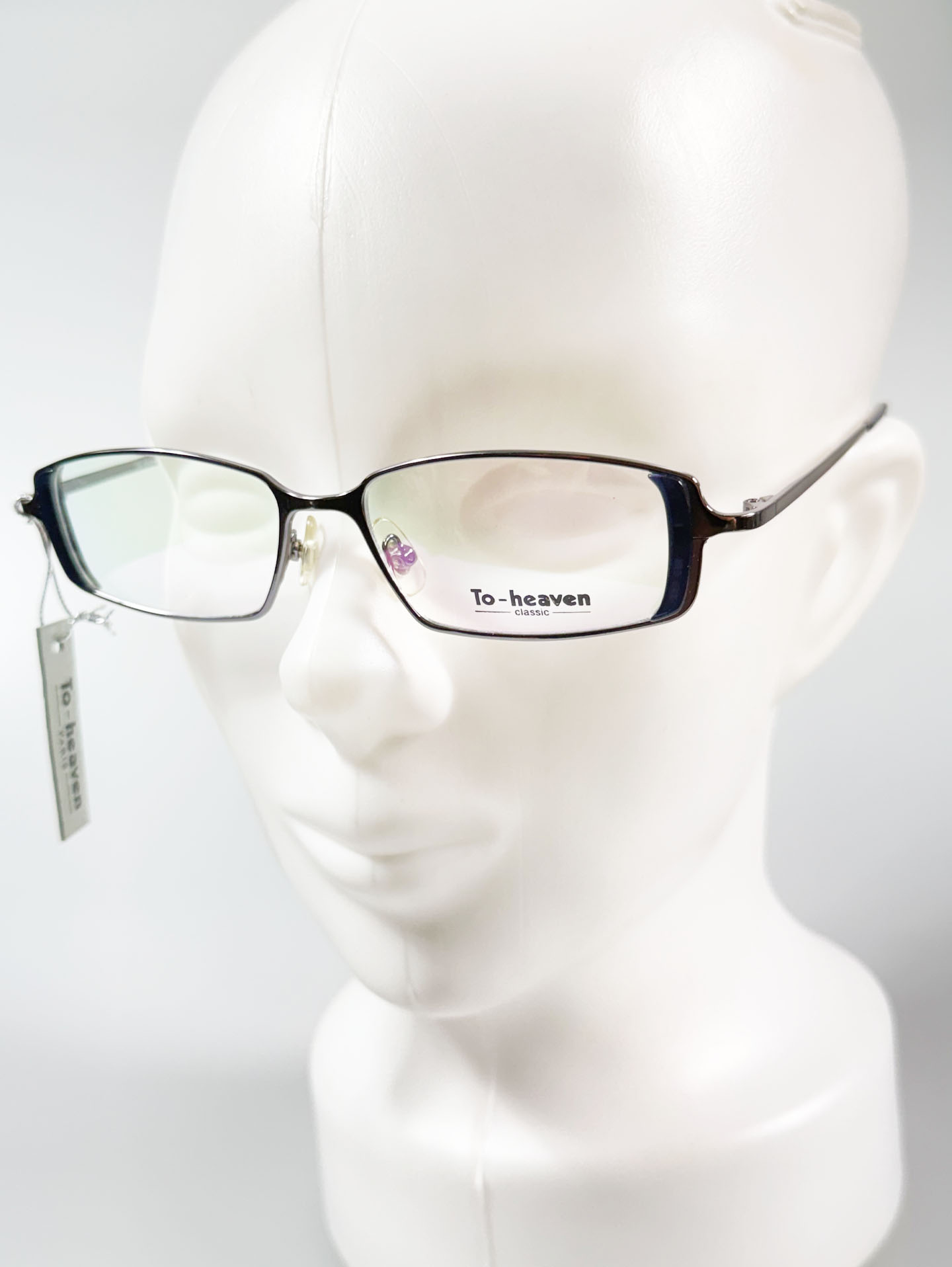 TO-HEAVEN Classic Gunmetal Slim Square Frame Glasses