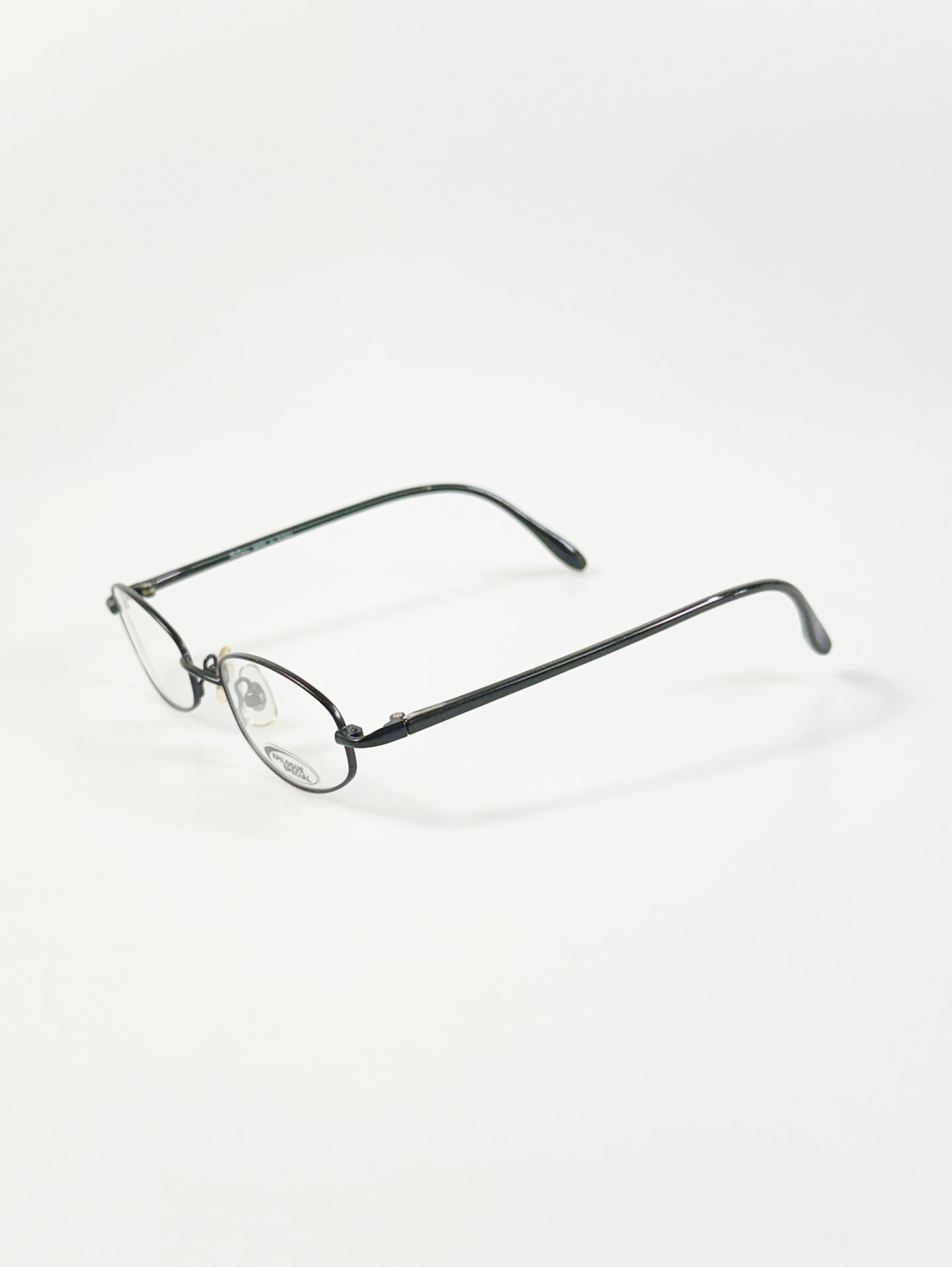 EPILOGUE Black Slim Oval Metal Frame Glasses
