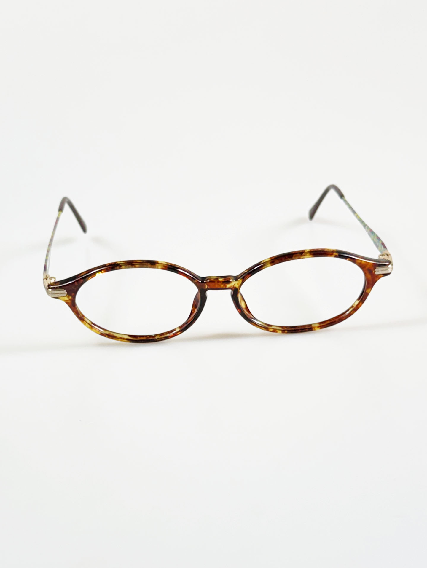 90's KASU Tortoiseshell Slim Oval Horn-Rim Glasses