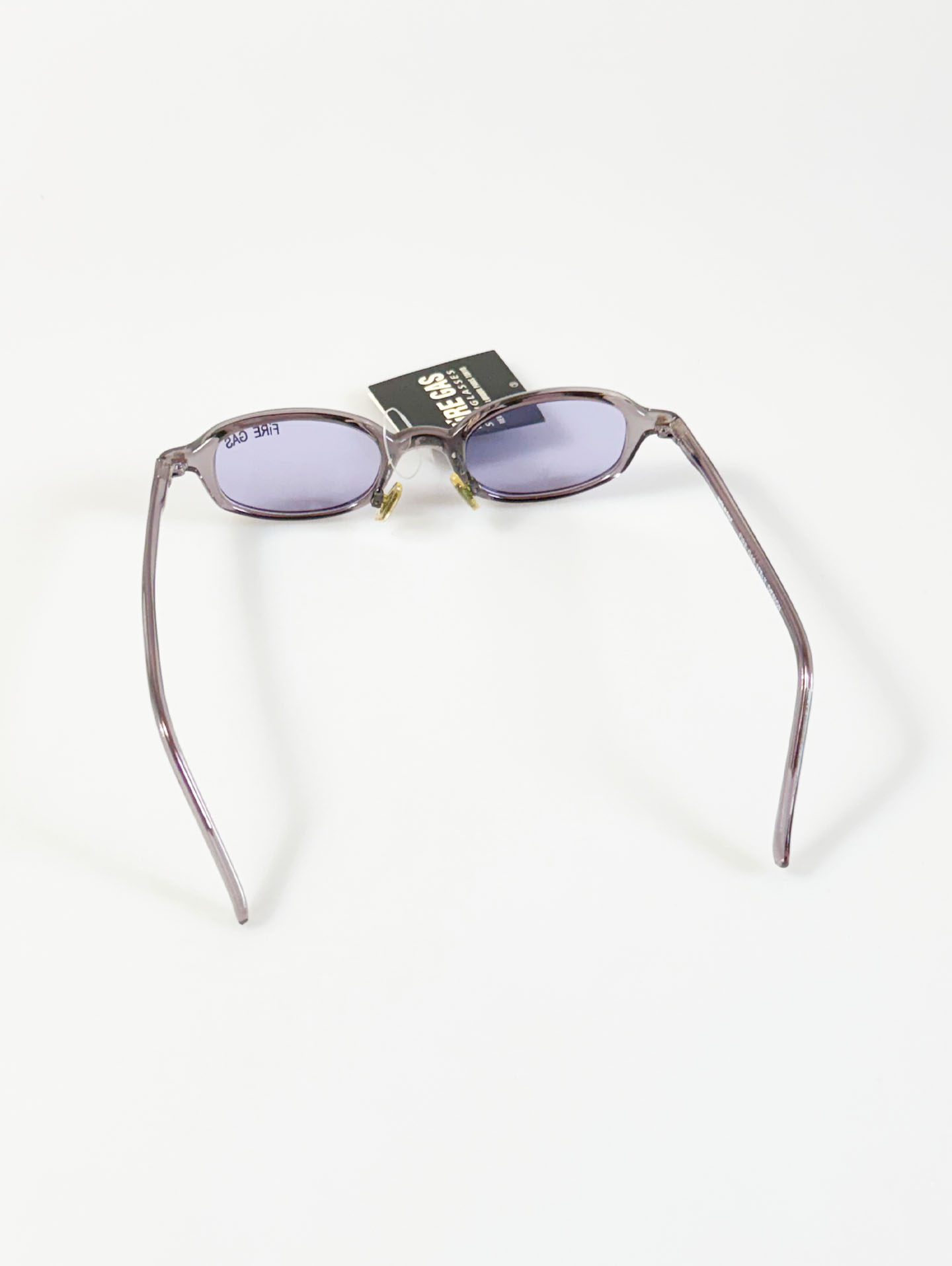 90's FIRE GAS Lavender Slim Oval Horn-Rim Tinted Sunglasses