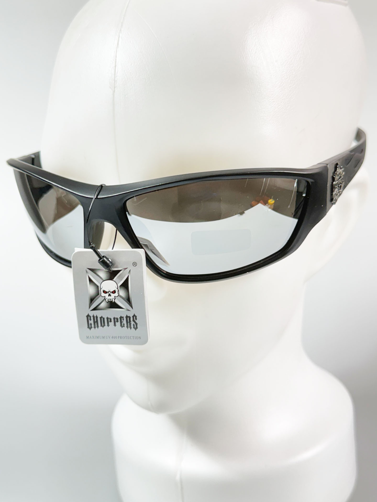 CHOPPERS Wraparound Matte Black Square Frame Sunglasses