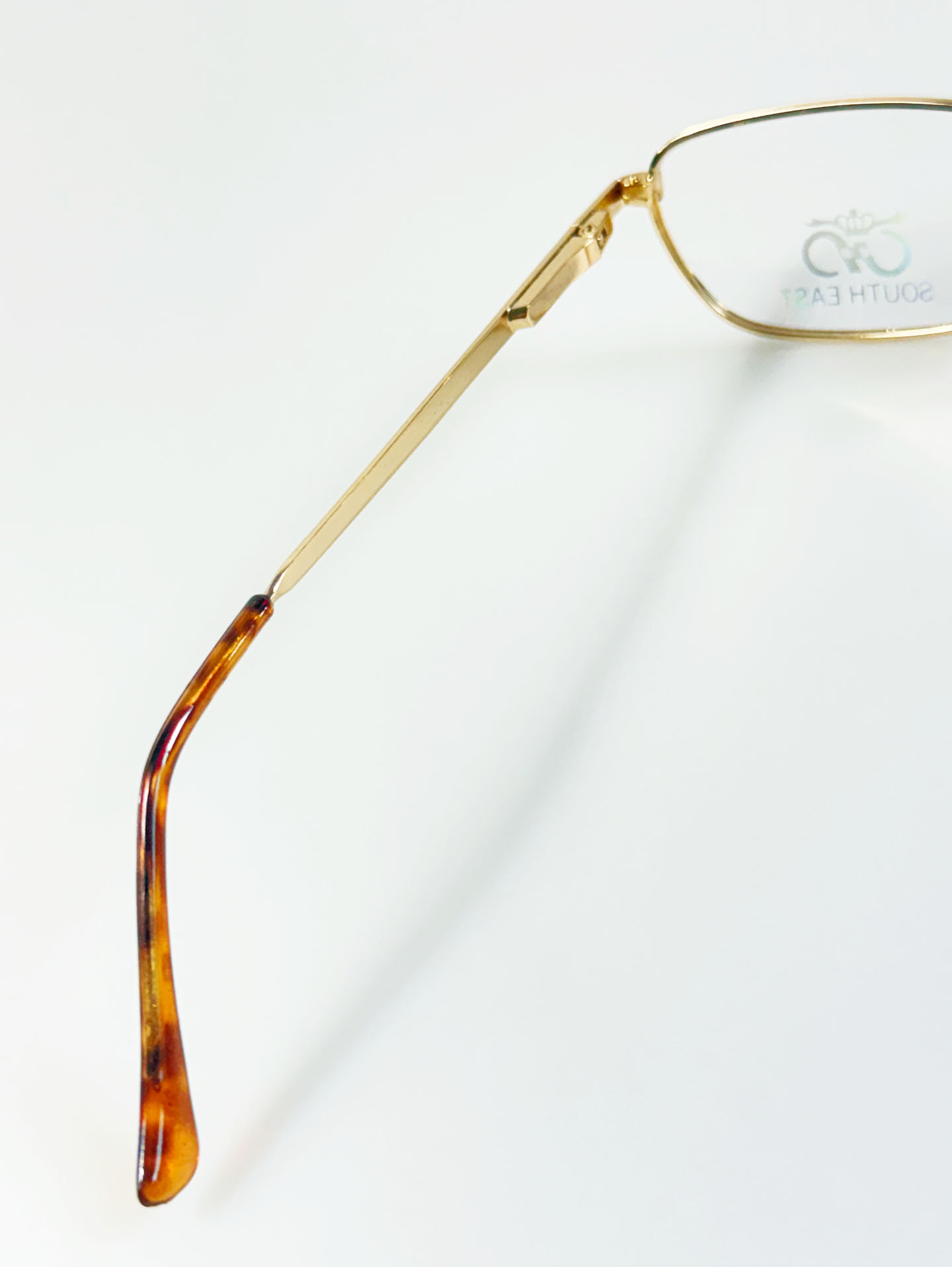 90's SOUTH EAST Gold Slim Square Metal Glasses